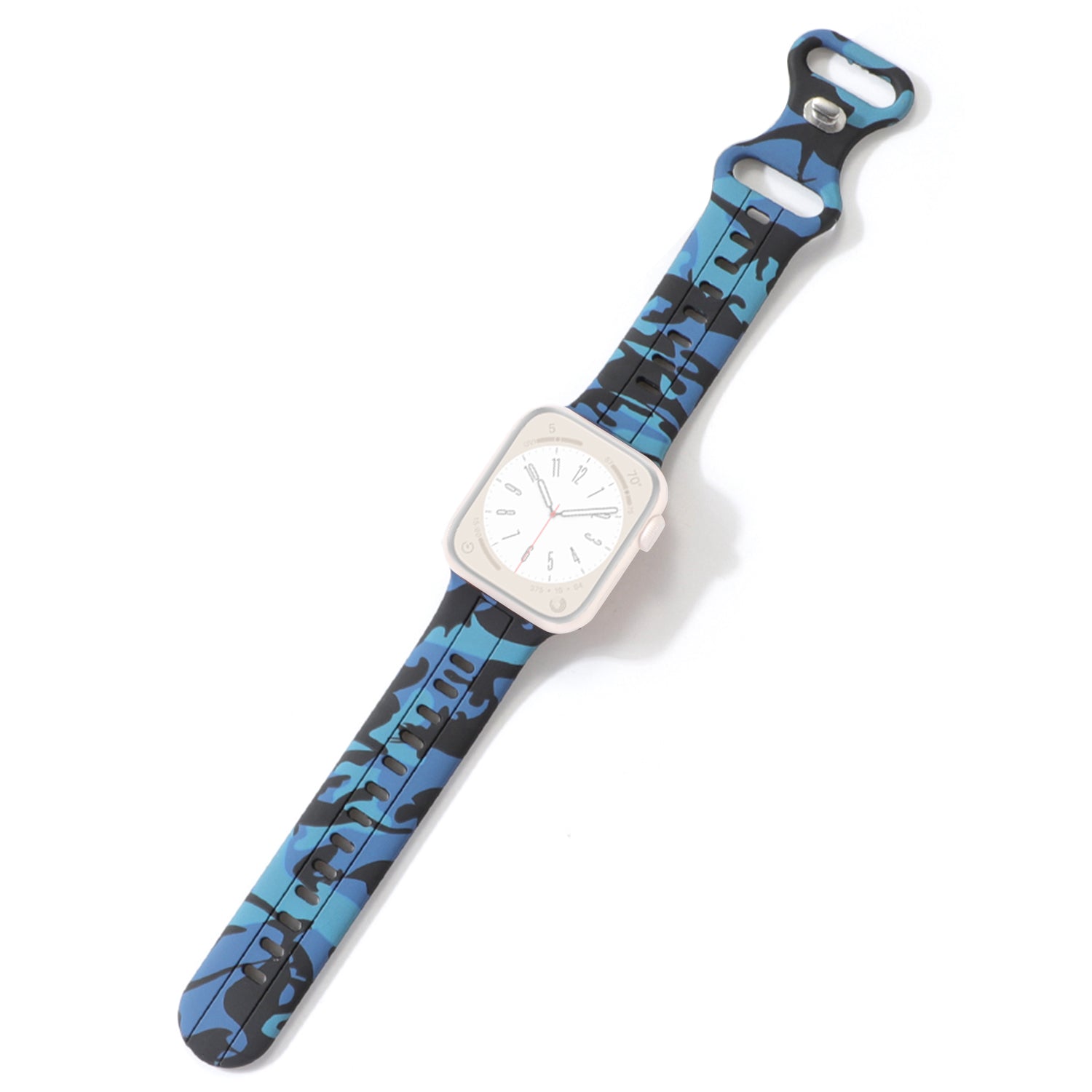 Silicone Watch Bands for Apple Series 9 8 7 41mm 6 5 4 SE SE (2022) SE (2023) 40mm Series 3 2 1 38mm Camouflage Waterproof Watch Bracelet