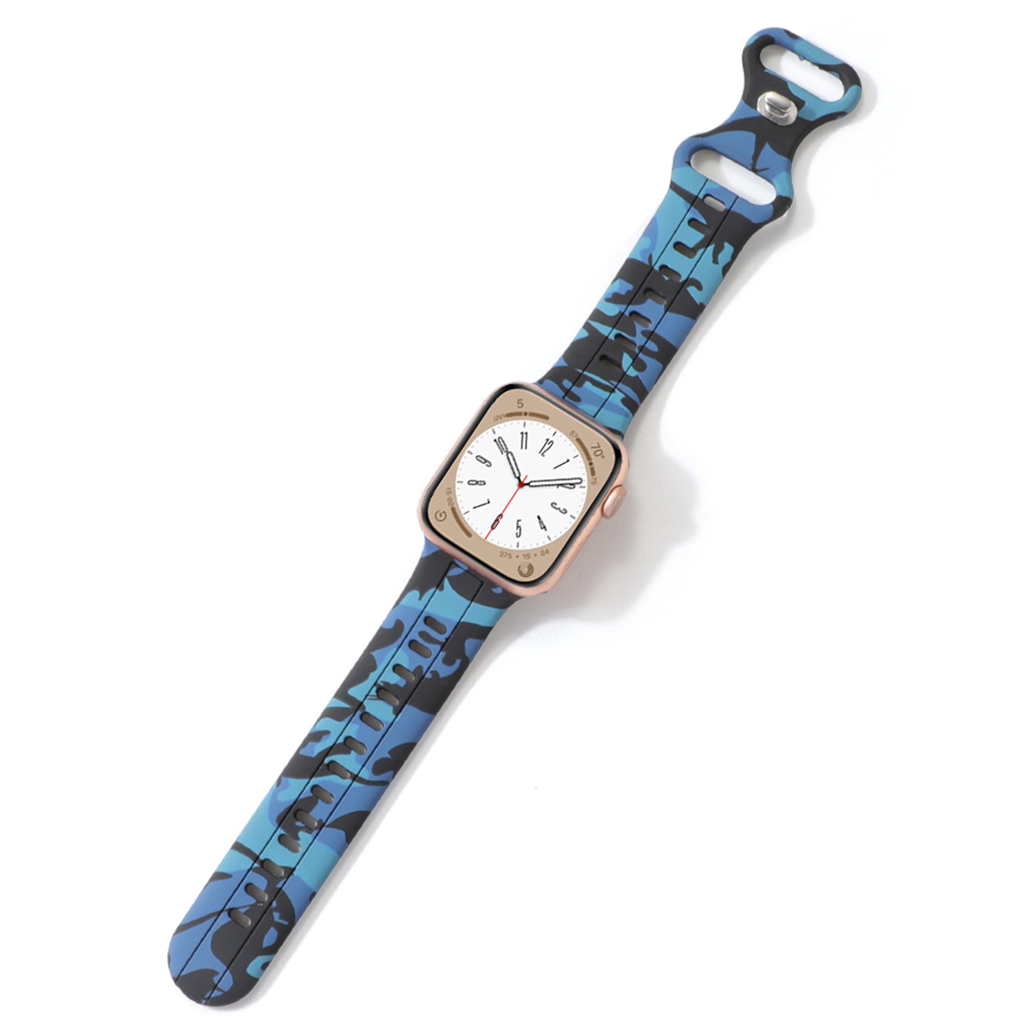 Silicone Watch Bands for Apple Series 9 8 7 41mm 6 5 4 SE SE (2022) SE (2023) 40mm Series 3 2 1 38mm Camouflage Waterproof Watch Bracelet