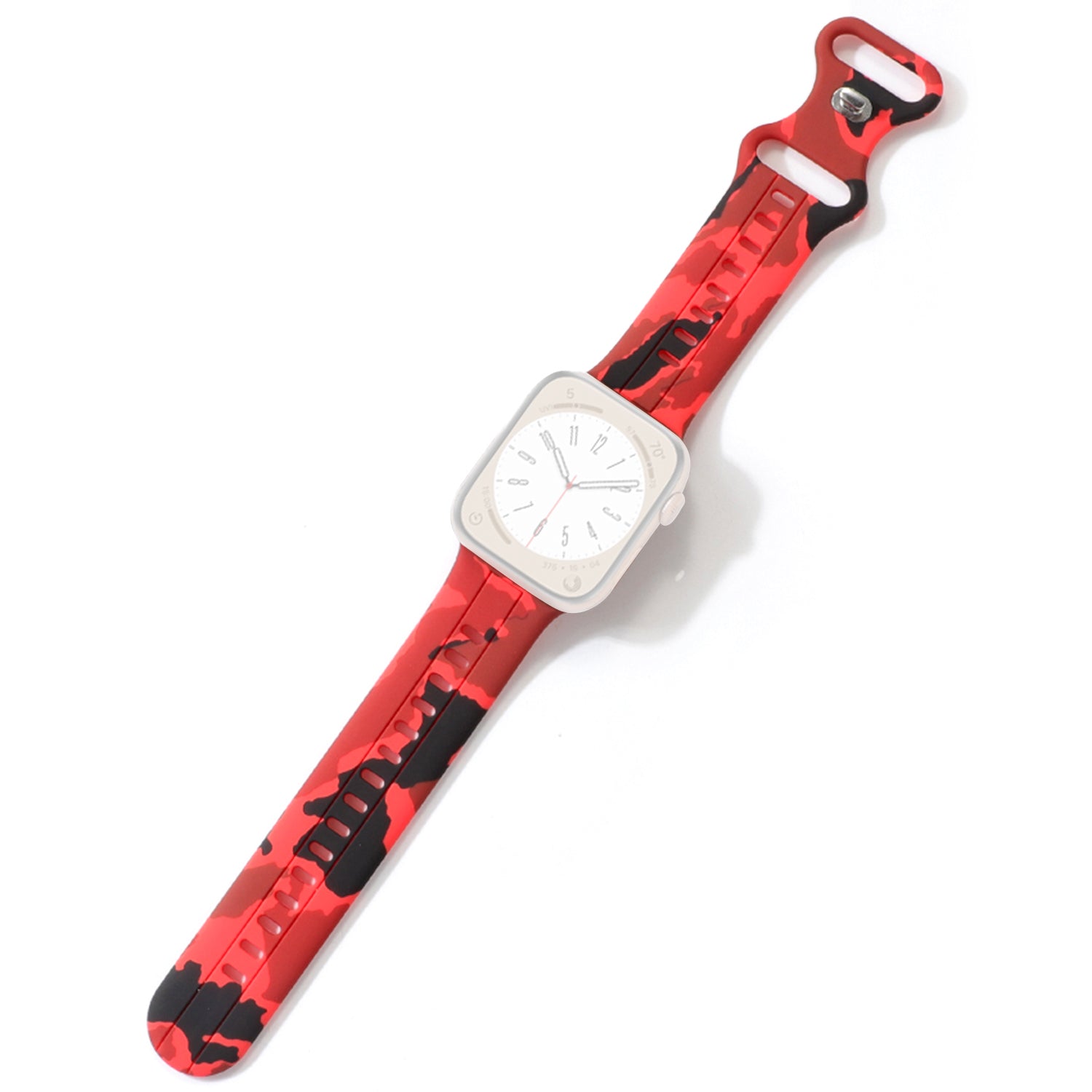 Silicone Watch Bands for Apple Series 9 8 7 41mm 6 5 4 SE SE (2022) SE (2023) 40mm Series 3 2 1 38mm Camouflage Waterproof Watch Bracelet