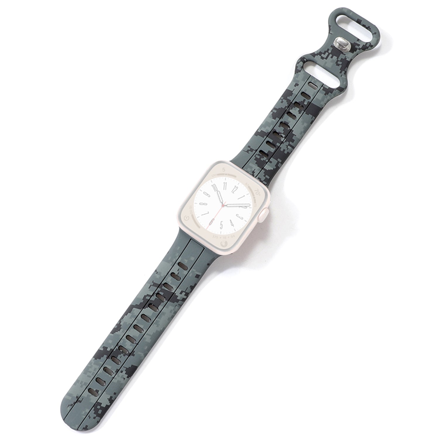 Silicone Watch Bands for Apple Series 9 8 7 41mm 6 5 4 SE SE (2022) SE (2023) 40mm Series 3 2 1 38mm Camouflage Waterproof Watch Bracelet