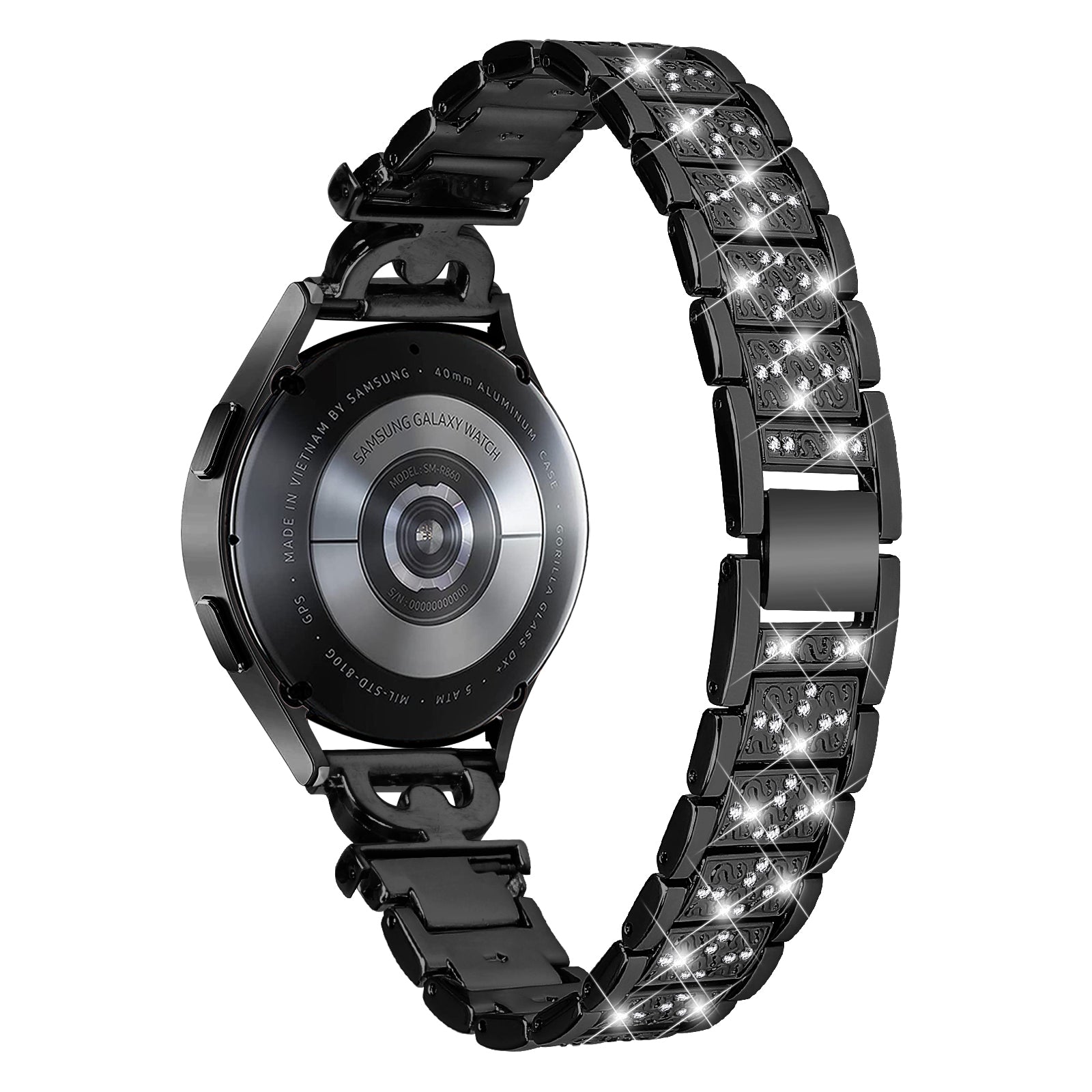 Watch Strap for Samsung Galaxy Watch6 40mm 44mm Watch6 Classic 43mm 47mm Watch 5 40mm 44mm Watch4 40mm 44mm Watch3 41mm Stainless Steel 20mm Rhinestone Decor Band