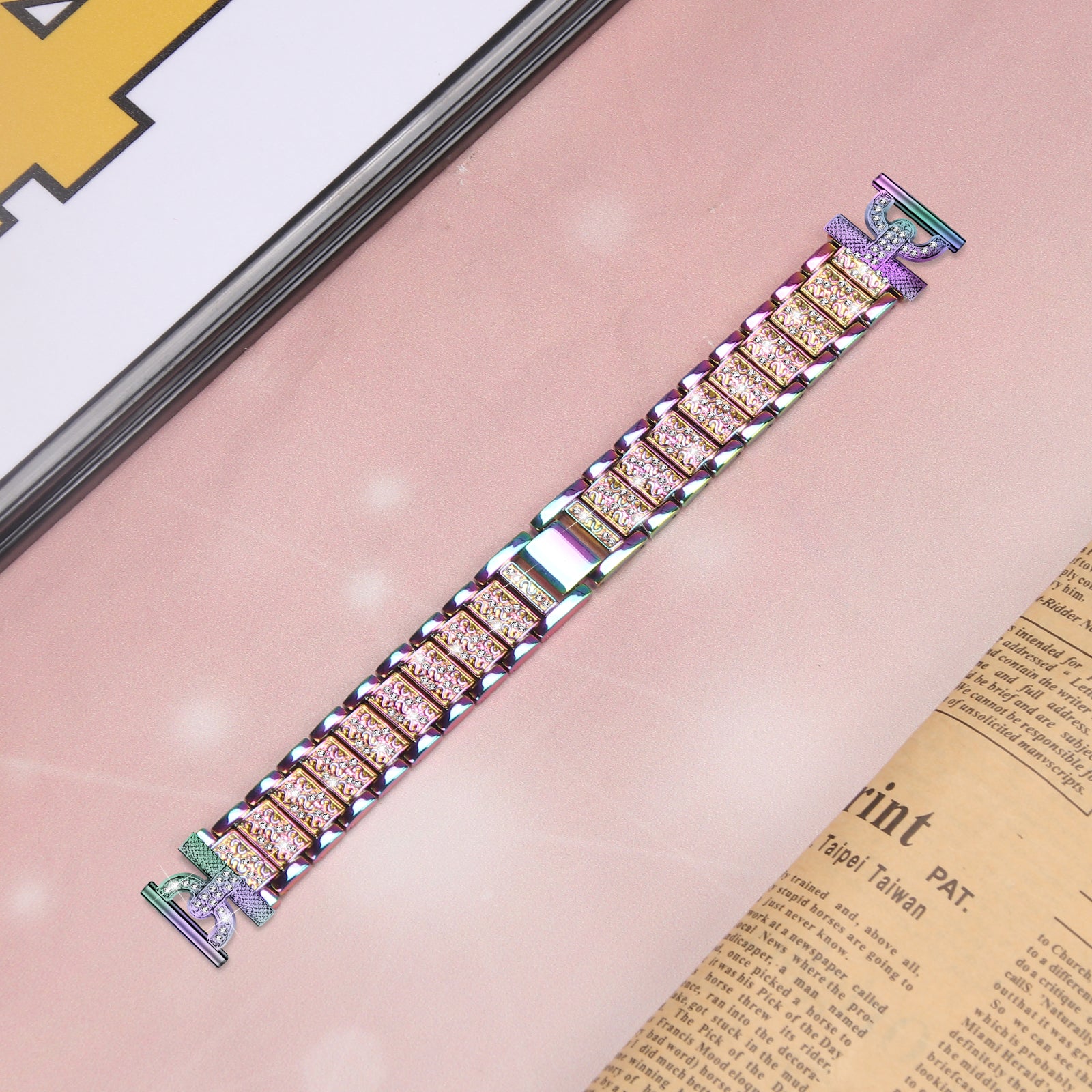 Watch Strap for Samsung Galaxy Watch6 40mm 44mm Watch6 Classic 43mm 47mm Watch 5 40mm 44mm Watch4 40mm 44mm Watch3 41mm Stainless Steel 20mm Rhinestone Decor Band