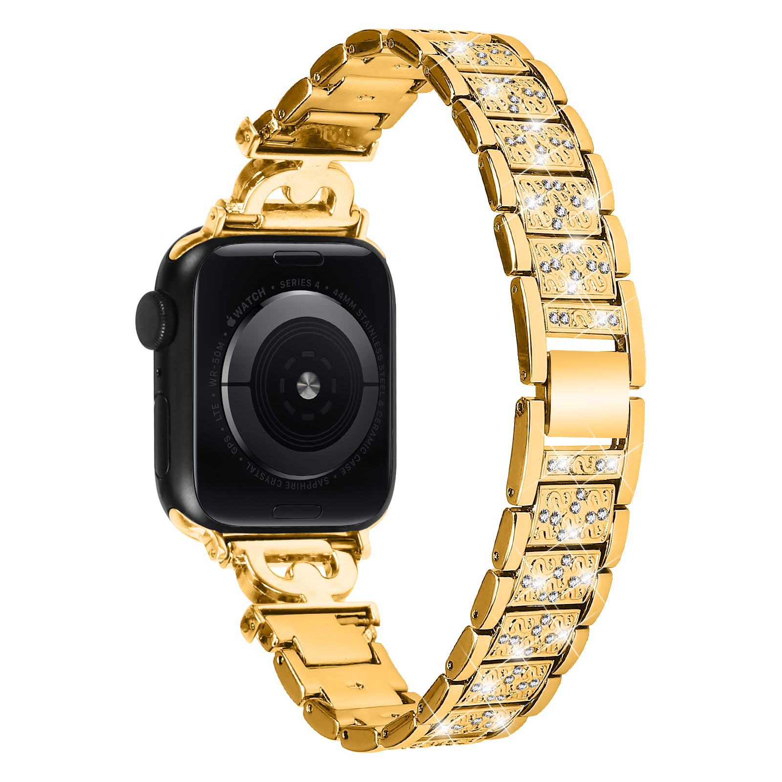 Watch Band for Apple Watch Series 9 8 7 41mm 6 5 4 SE SE (2022) SE (2023) 40mm Series 3 2 1 38mm Stainless Steel Rhinestone Decor Watch Strap