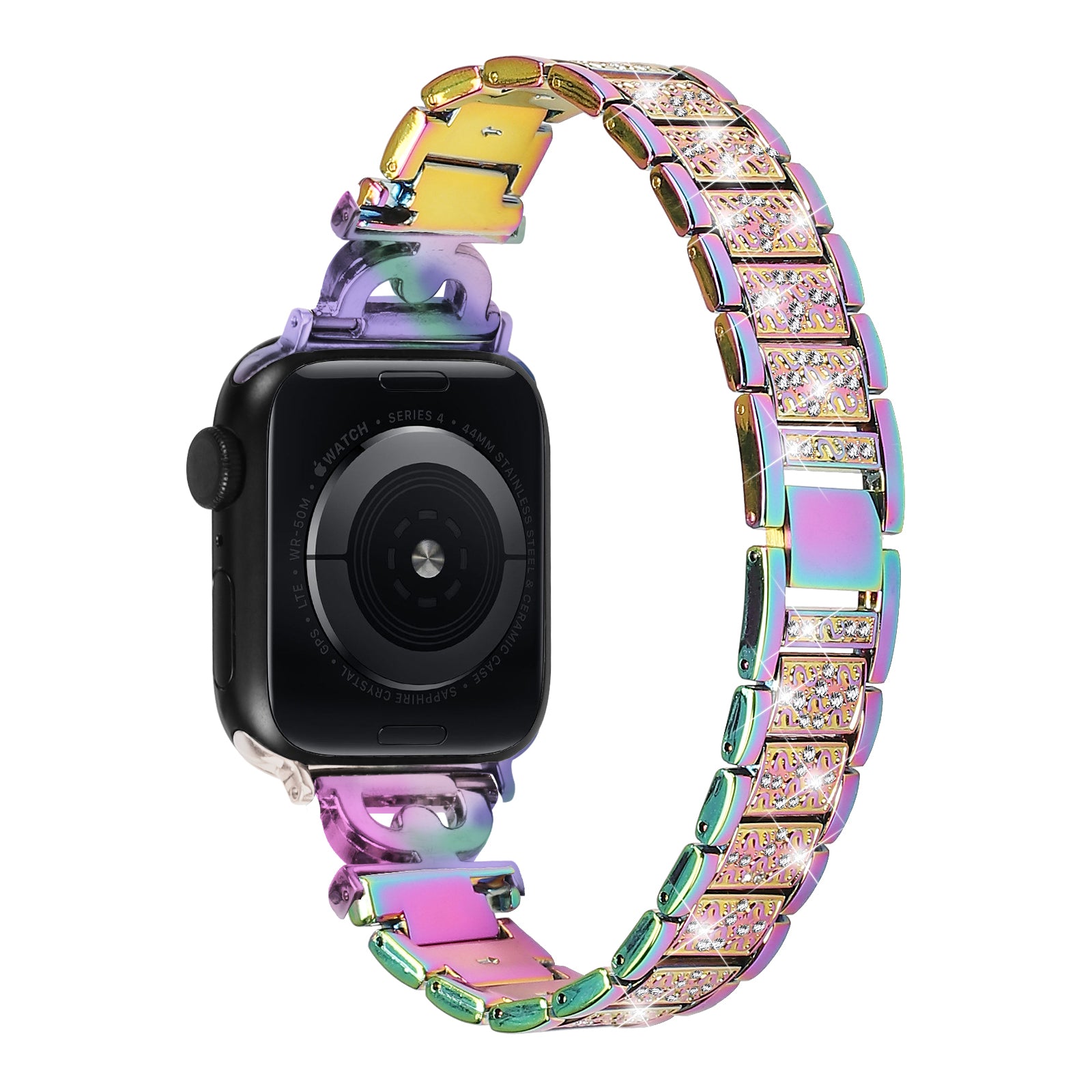 Watch Band for Apple Watch Series 9 8 7 41mm 6 5 4 SE SE (2022) SE (2023) 40mm Series 3 2 1 38mm Stainless Steel Rhinestone Decor Watch Strap