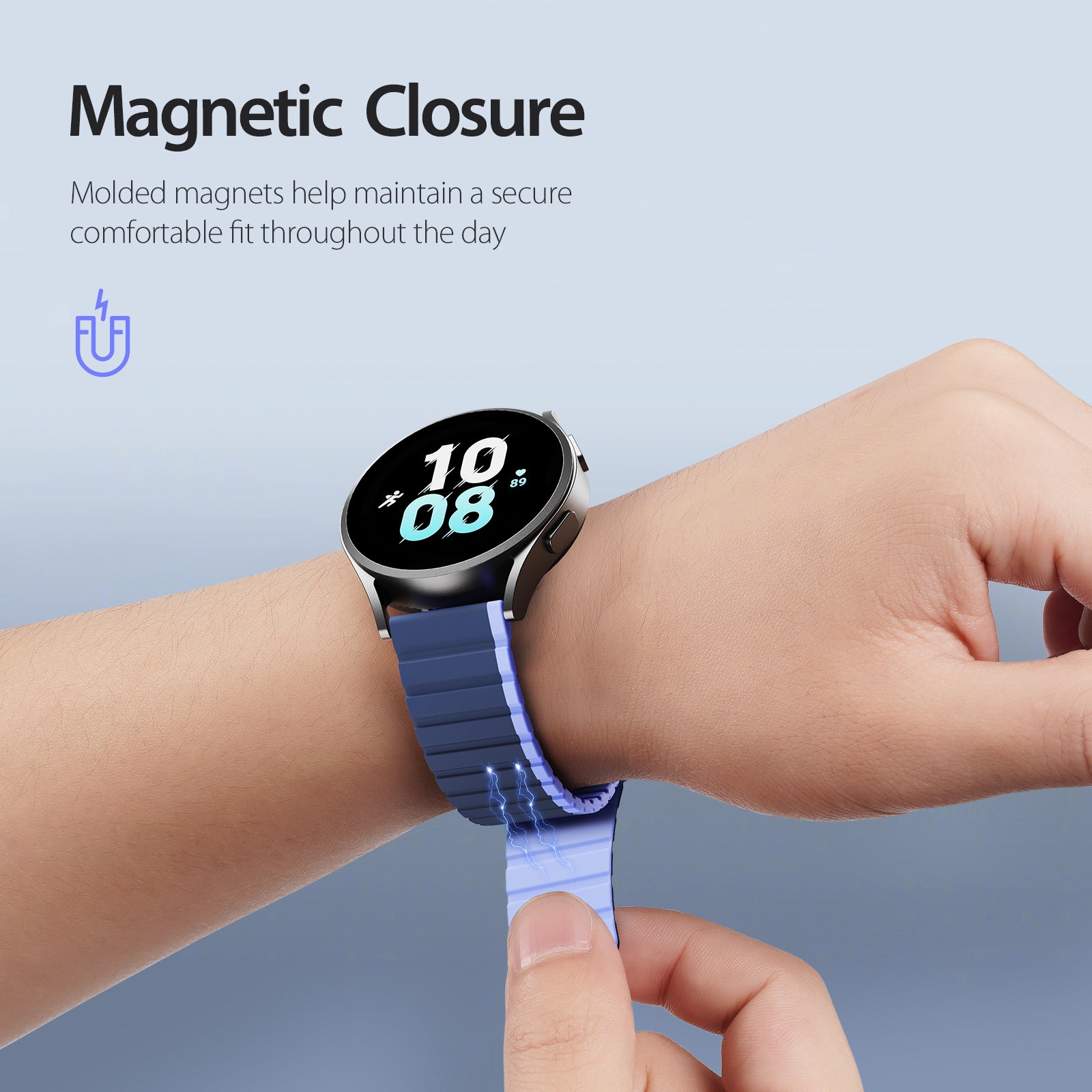 DUX DUCIS LD Series for Samsung Galaxy Watch 6 40mm 44mm Watch6 Classic 43mm 47mm Magnetic Watch Band 20mm Dual Color Silicone Strap