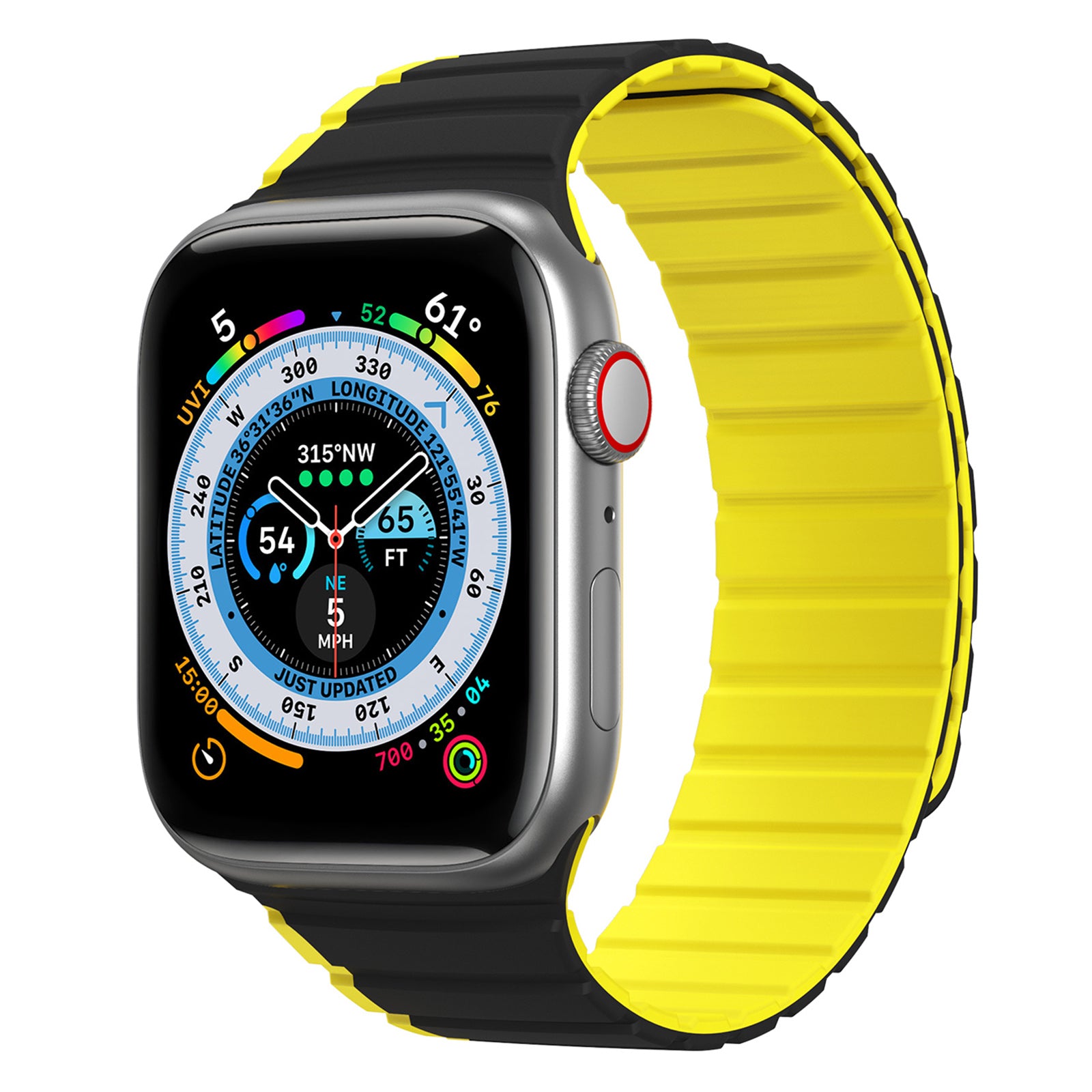 DUX DUCIS LD Series Watch Band for Apple Watch Ultra 2 49mm Series 9 45mm SE (2023) 44mm Ultra 49mm 8 7 45mm 6 5 4 SE (2022) SE 44mm 3 2 1 42mm Dual Color Silicone Magnetic Strap