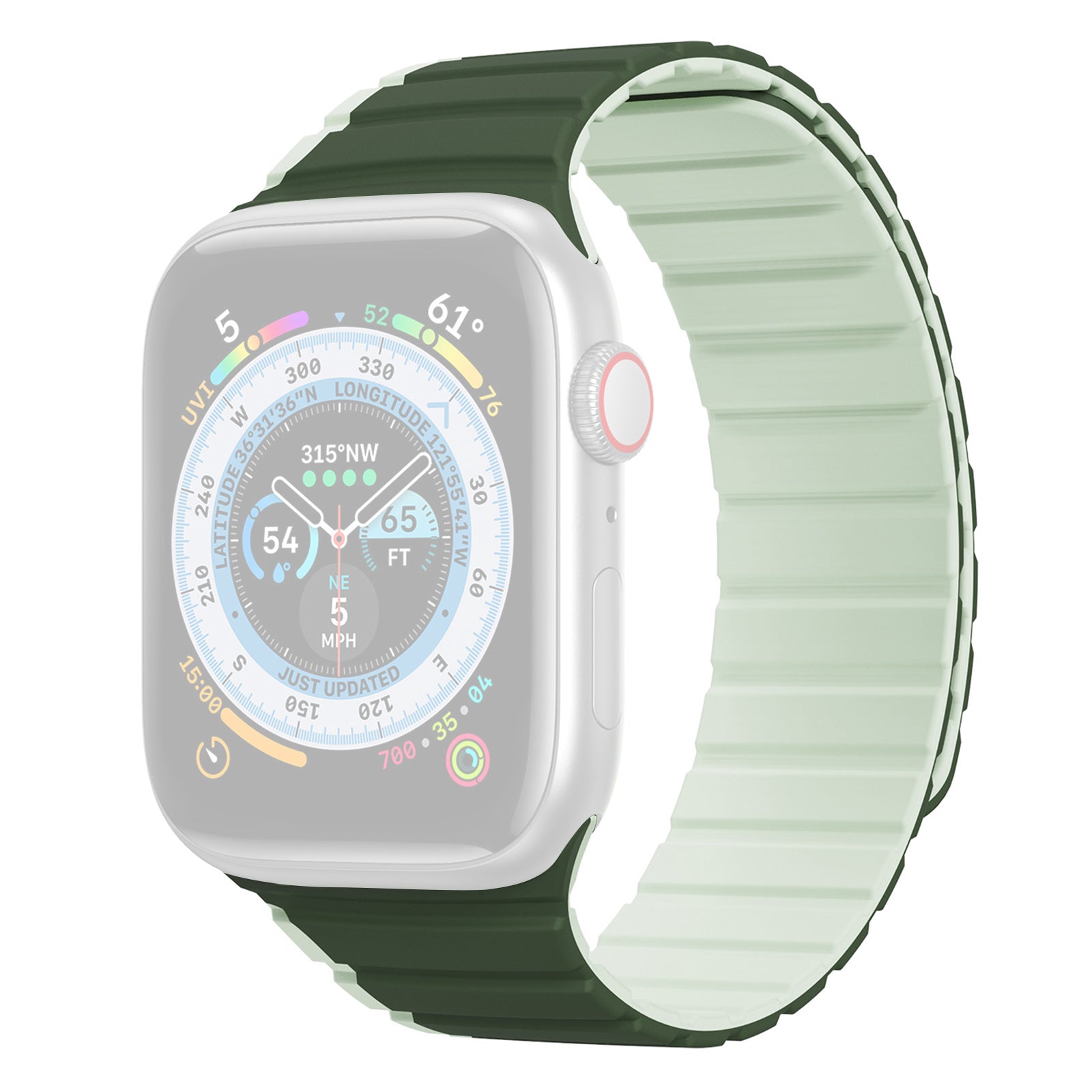 DUX DUCIS LD Series Watch Band for Apple Watch Ultra 2 49mm Series 9 45mm SE (2023) 44mm Ultra 49mm 8 7 45mm 6 5 4 SE (2022) SE 44mm 3 2 1 42mm Dual Color Silicone Magnetic Strap