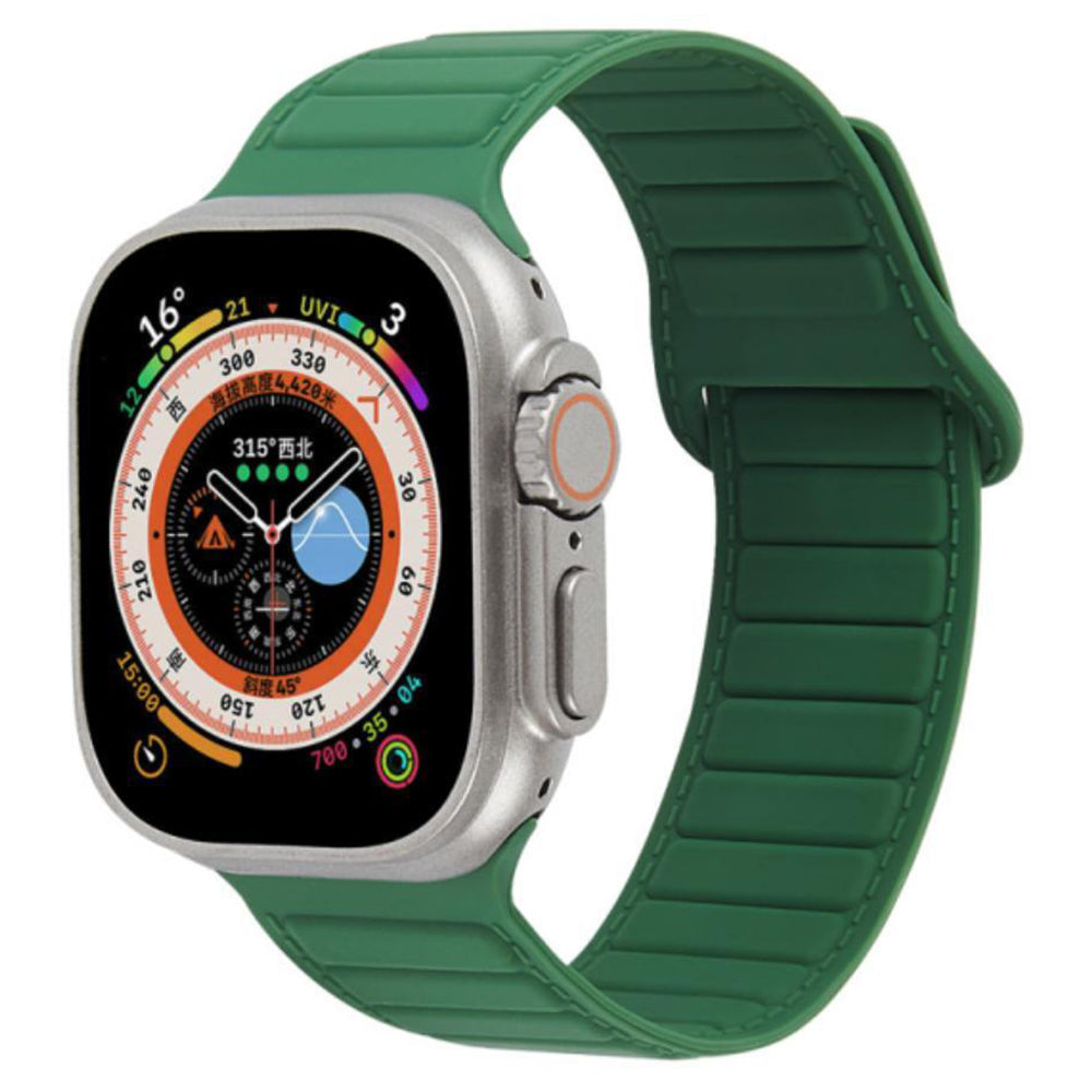 For Apple Watch Ultra 2 49mm Series 9 45mm SE (2023) 44mm Ultra 49mm 8 7 45mm 6 5 4 SE (2022) SE 44mm 3 2 1 42mm Silicone Band Color Match Magnetic Watch Strap