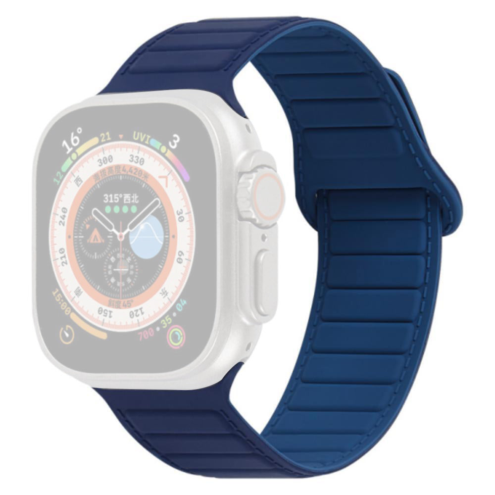 For Apple Watch Ultra 2 49mm Series 9 45mm SE (2023) 44mm Ultra 49mm 8 7 45mm 6 5 4 SE (2022) SE 44mm 3 2 1 42mm Silicone Band Color Match Magnetic Watch Strap