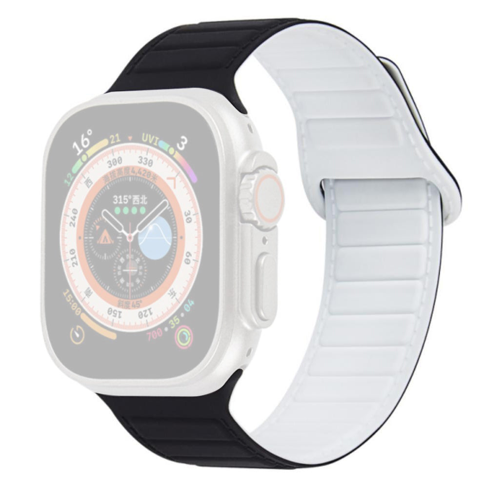 For Apple Watch Ultra 2 49mm Series 9 45mm SE (2023) 44mm Ultra 49mm 8 7 45mm 6 5 4 SE (2022) SE 44mm 3 2 1 42mm Silicone Band Color Match Magnetic Watch Strap