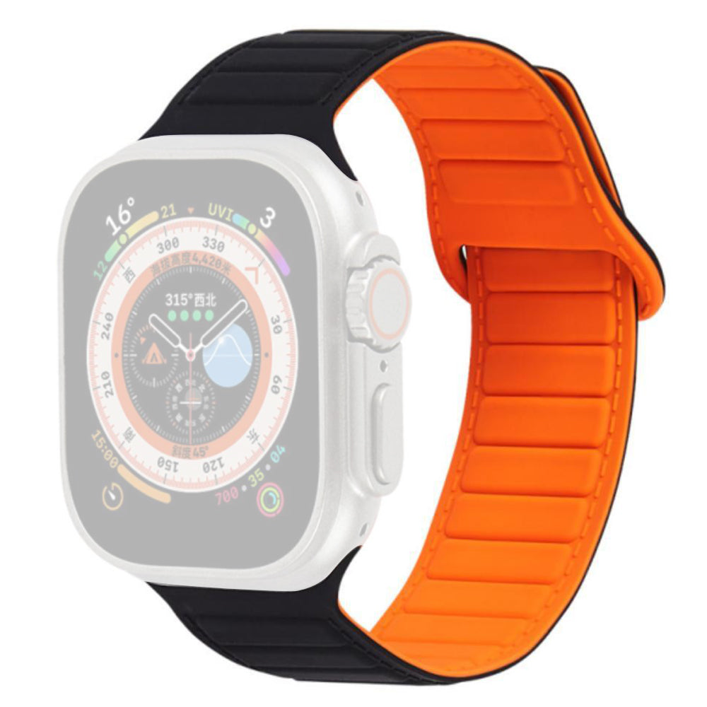 For Apple Watch Ultra 2 49mm Series 9 45mm SE (2023) 44mm Ultra 49mm 8 7 45mm 6 5 4 SE (2022) SE 44mm 3 2 1 42mm Silicone Band Color Match Magnetic Watch Strap