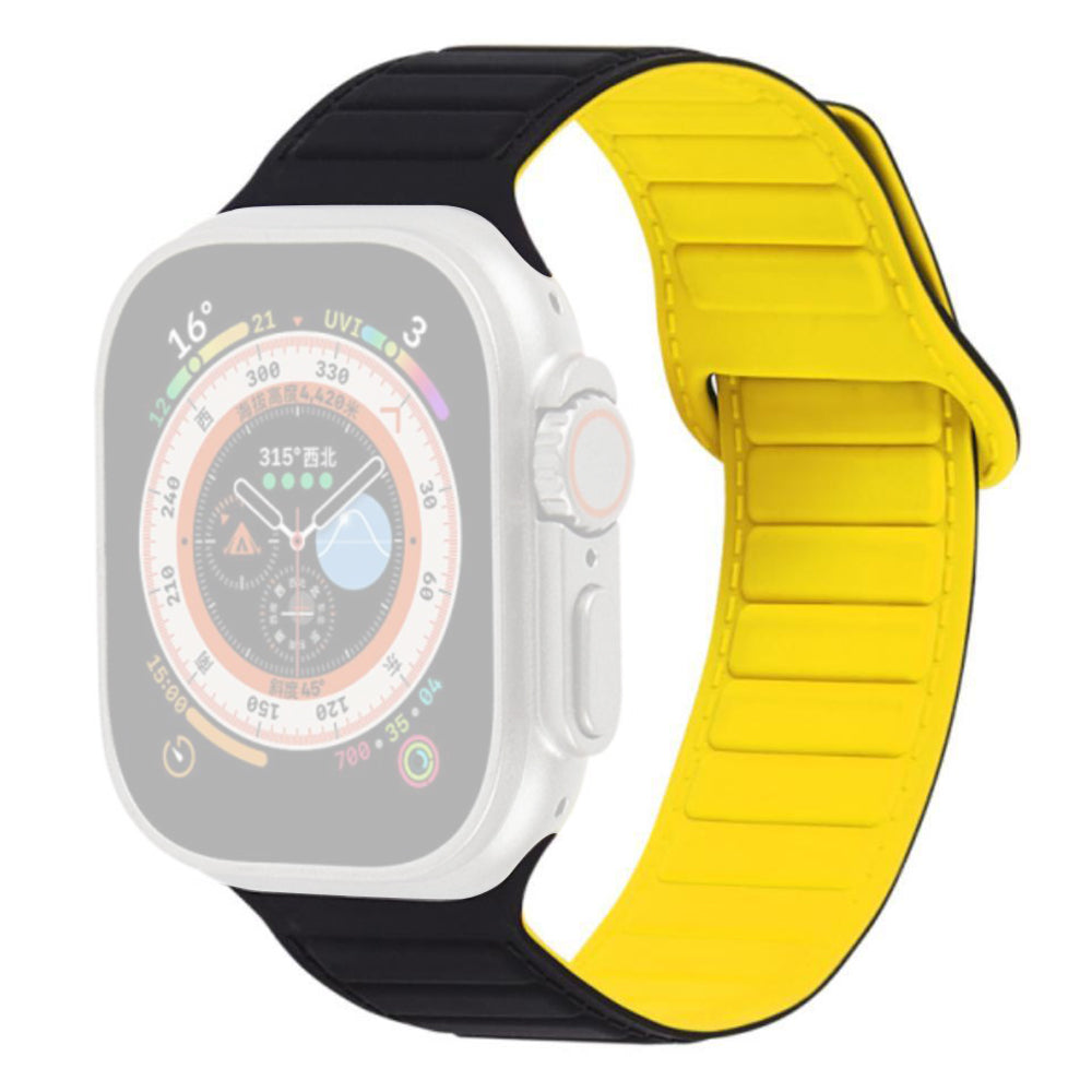 For Apple Watch Ultra 2 49mm Series 9 45mm SE (2023) 44mm Ultra 49mm 8 7 45mm 6 5 4 SE (2022) SE 44mm 3 2 1 42mm Silicone Band Color Match Magnetic Watch Strap