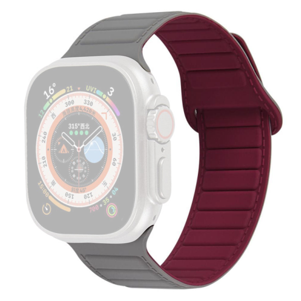 For Apple Watch Ultra 2 49mm Series 9 45mm SE (2023) 44mm Ultra 49mm 8 7 45mm 6 5 4 SE (2022) SE 44mm 3 2 1 42mm Silicone Band Color Match Magnetic Watch Strap