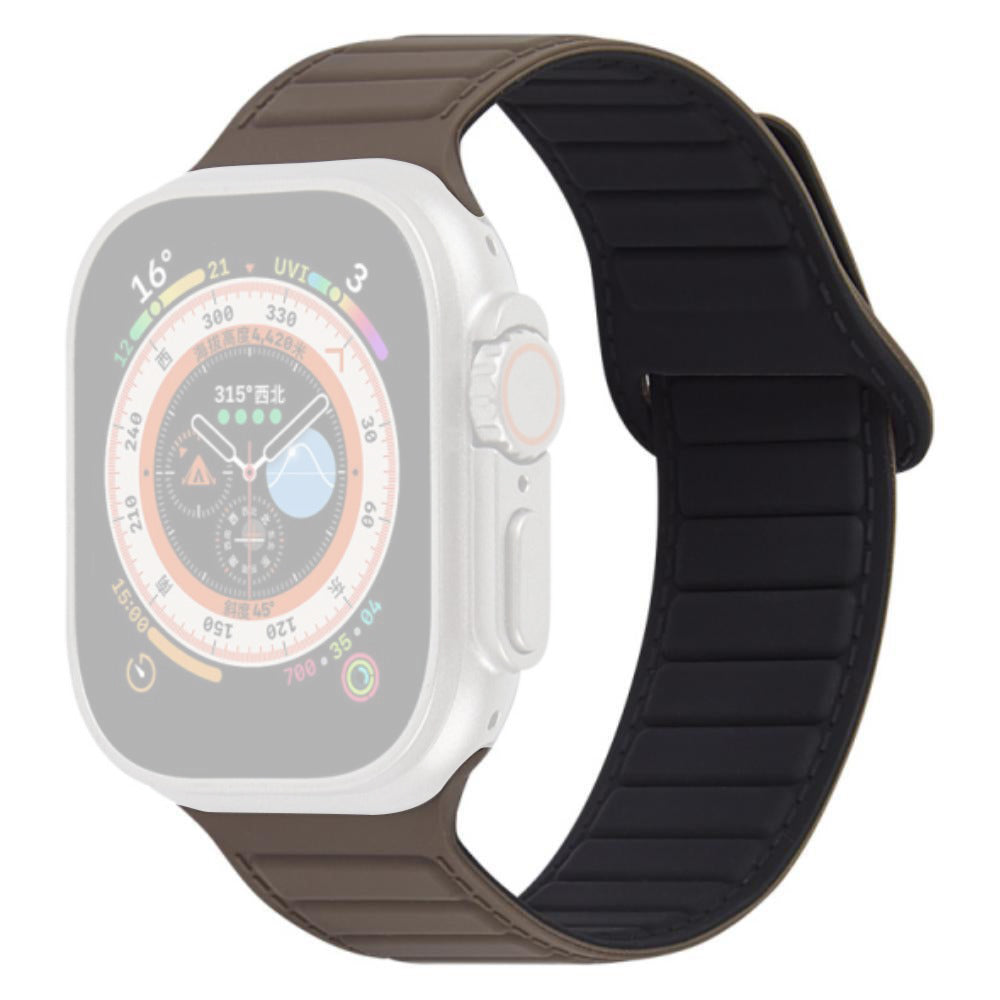 For Apple Watch Ultra 2 49mm Series 9 45mm SE (2023) 44mm Ultra 49mm 8 7 45mm 6 5 4 SE (2022) SE 44mm 3 2 1 42mm Silicone Band Color Match Magnetic Watch Strap