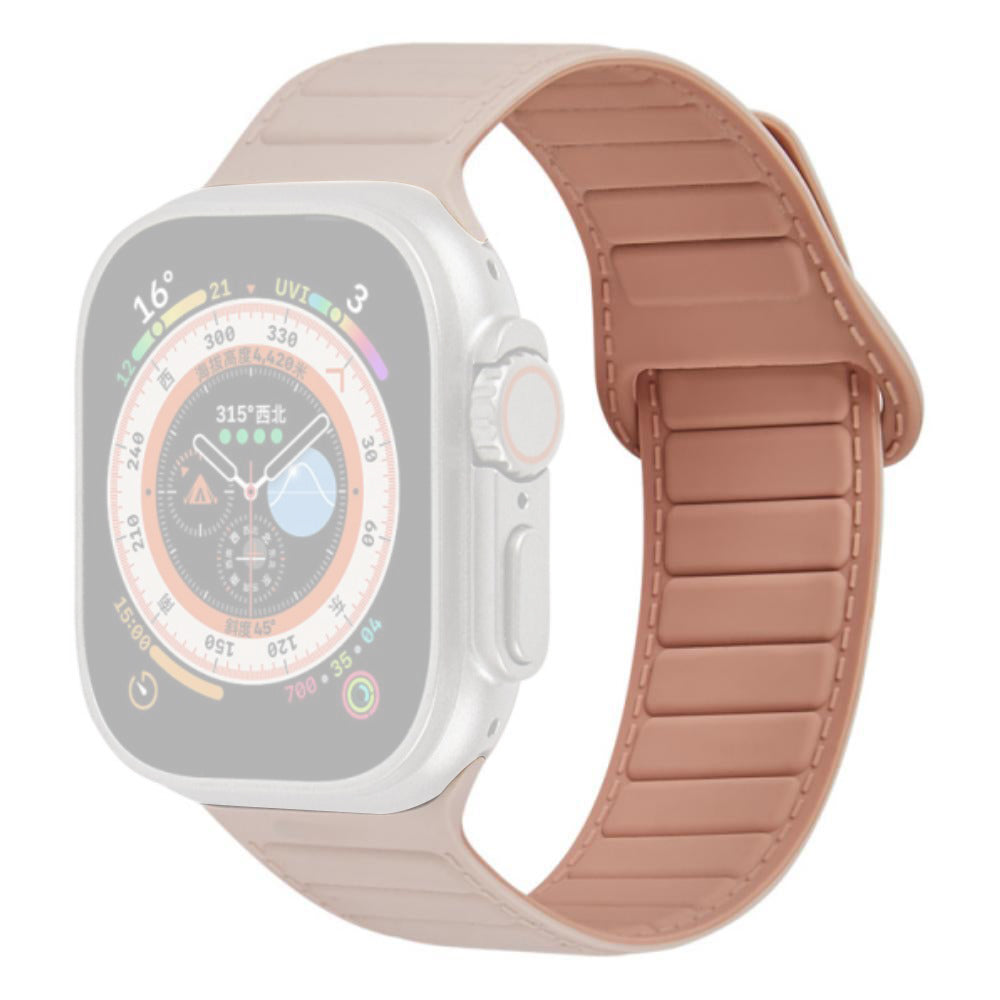 For Apple Watch Ultra 2 49mm Series 9 45mm SE (2023) 44mm Ultra 49mm 8 7 45mm 6 5 4 SE (2022) SE 44mm 3 2 1 42mm Silicone Band Color Match Magnetic Watch Strap