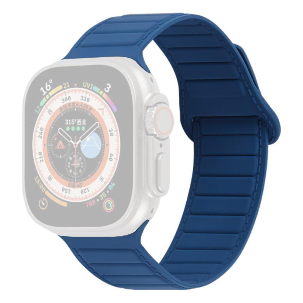 For Apple Watch Ultra 2 49mm Series 9 45mm SE (2023) 44mm Ultra 49mm 8 7 45mm 6 5 4 SE (2022) SE 44mm 3 2 1 42mm Silicone Band Color Match Magnetic Watch Strap