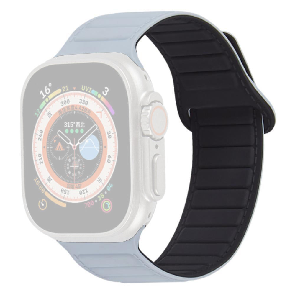 For Apple Watch Ultra 2 49mm Series 9 45mm SE (2023) 44mm Ultra 49mm 8 7 45mm 6 5 4 SE (2022) SE 44mm 3 2 1 42mm Silicone Band Color Match Magnetic Watch Strap
