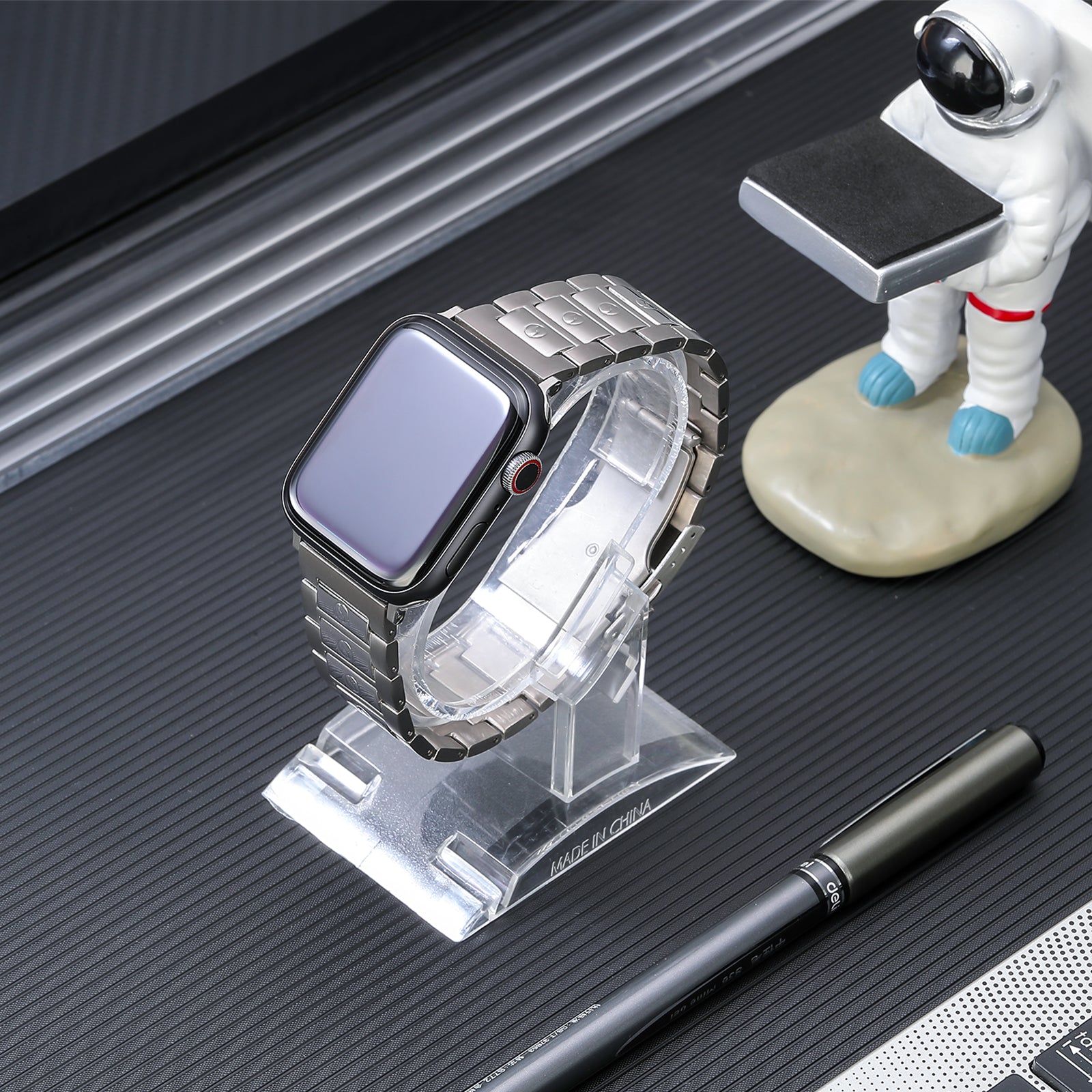 For Apple Watch Ultra 2 49mm Series 9 45mm SE (2023) 44mm Ultra 49mm 8 7 45mm 6 5 4 SE (2022) SE 44mm 3 2 1 42mm Titanium Steel Watch Band 3 Beads Watch Strap