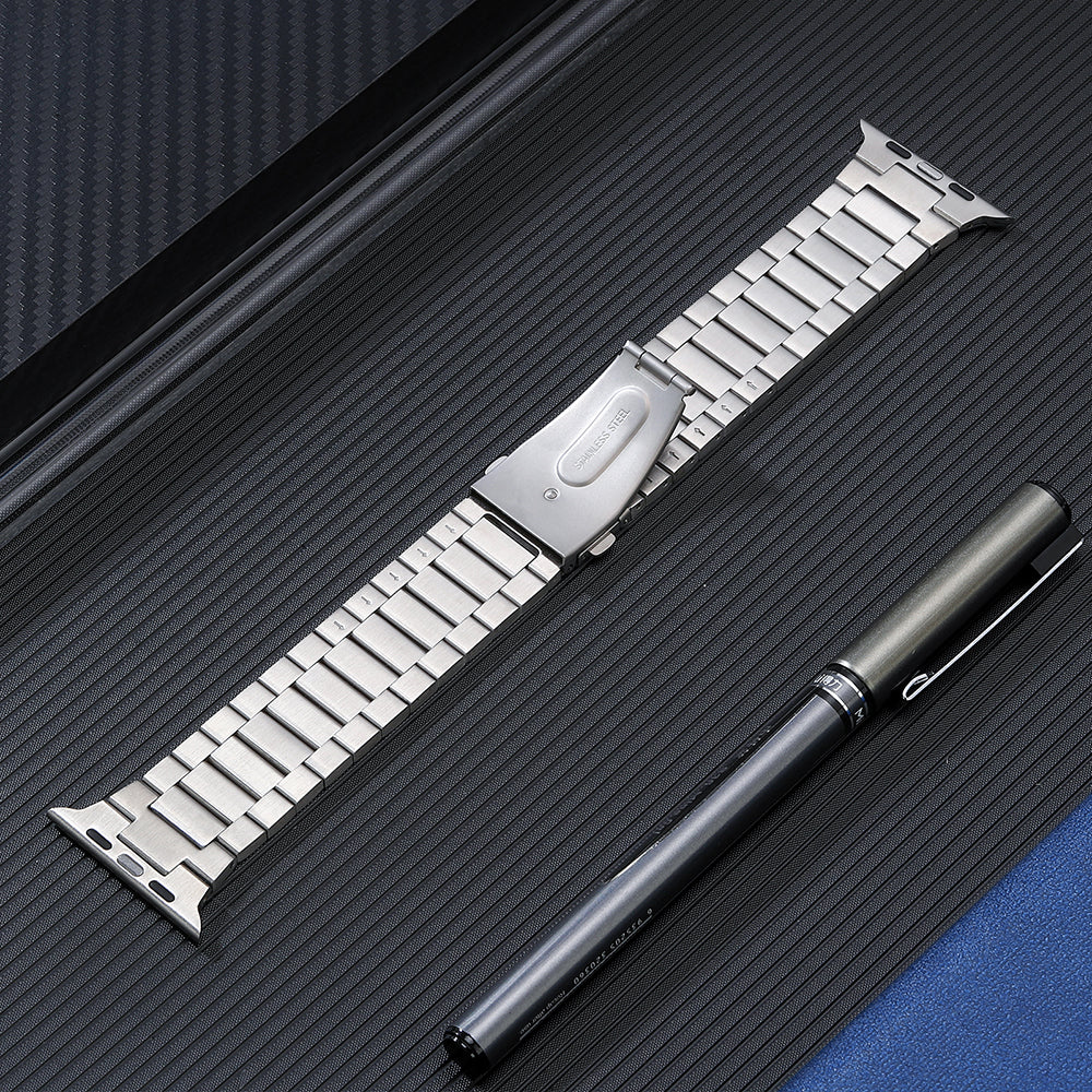 For Apple Watch Ultra 2 49mm Series 9 45mm SE (2023) 44mm Ultra 49mm 8 7 45mm 6 5 4 SE (2022) SE 44mm 3 2 1 42mm Stainless Steel Watch Strap Replace Wrist Band