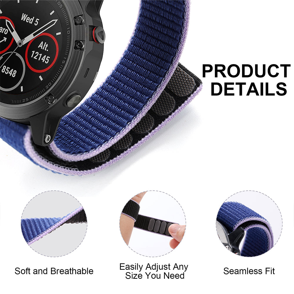 For Garmin Forerunner 965 955 945 935 Adjustable Watch Strap Stitching Nylon Loop Wrist Band