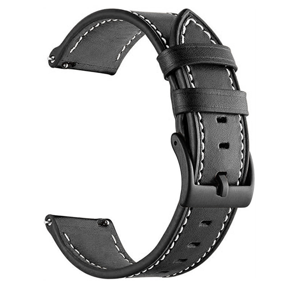 For Garmin Forerunner 265 255 22mm Stitching Watch Strap Genuine Cow Leather Watchband