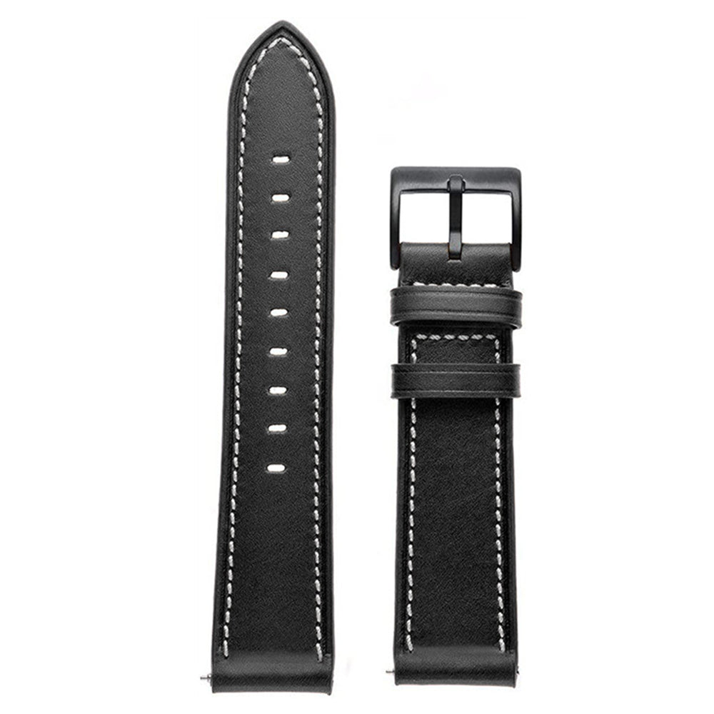 For Garmin Forerunner 265 255 22mm Stitching Watch Strap Genuine Cow Leather Watchband