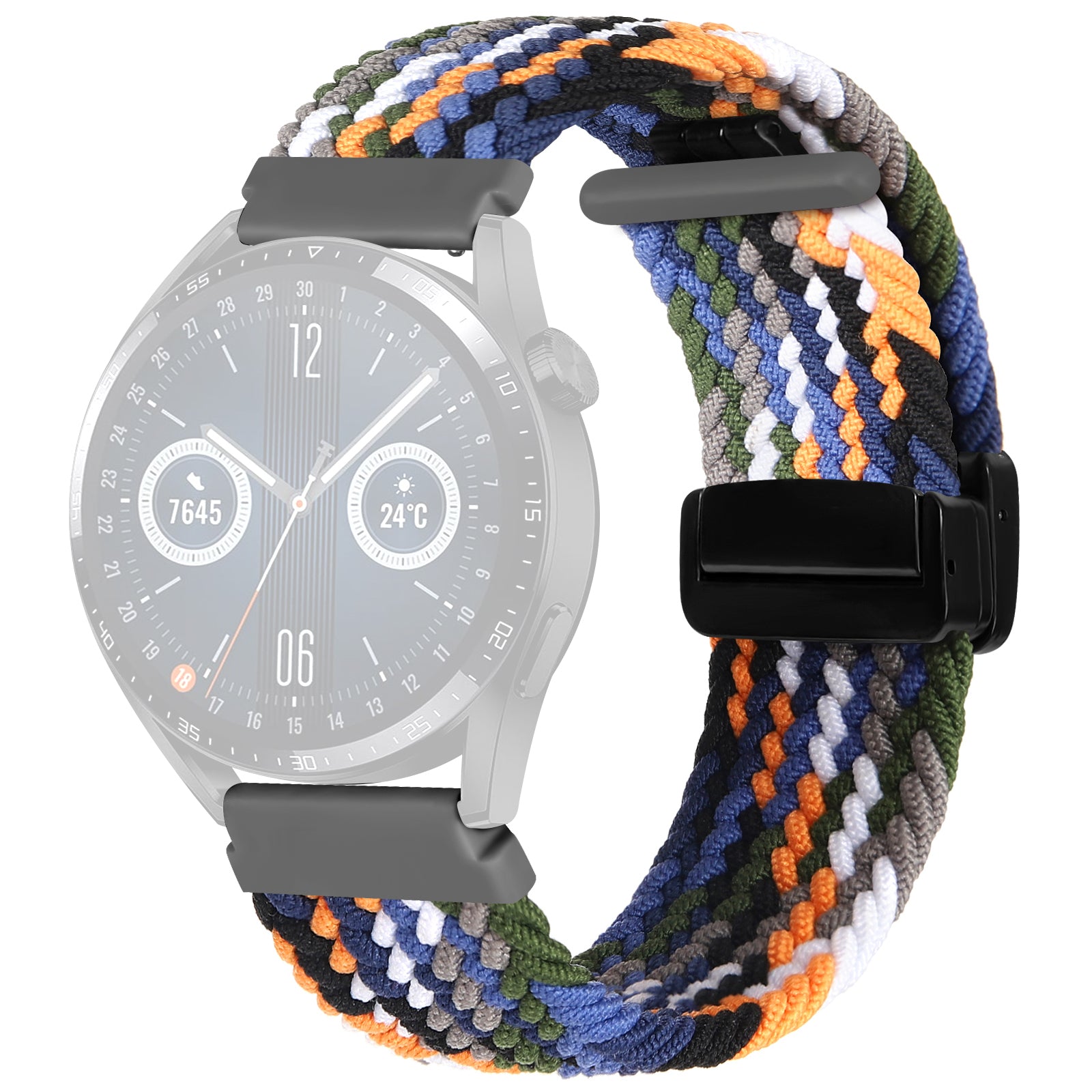 Nylon Watch Bands for Garmin vivomove Trend Style Luxe 20mm Folding Buckle Adjustable Braided Strap