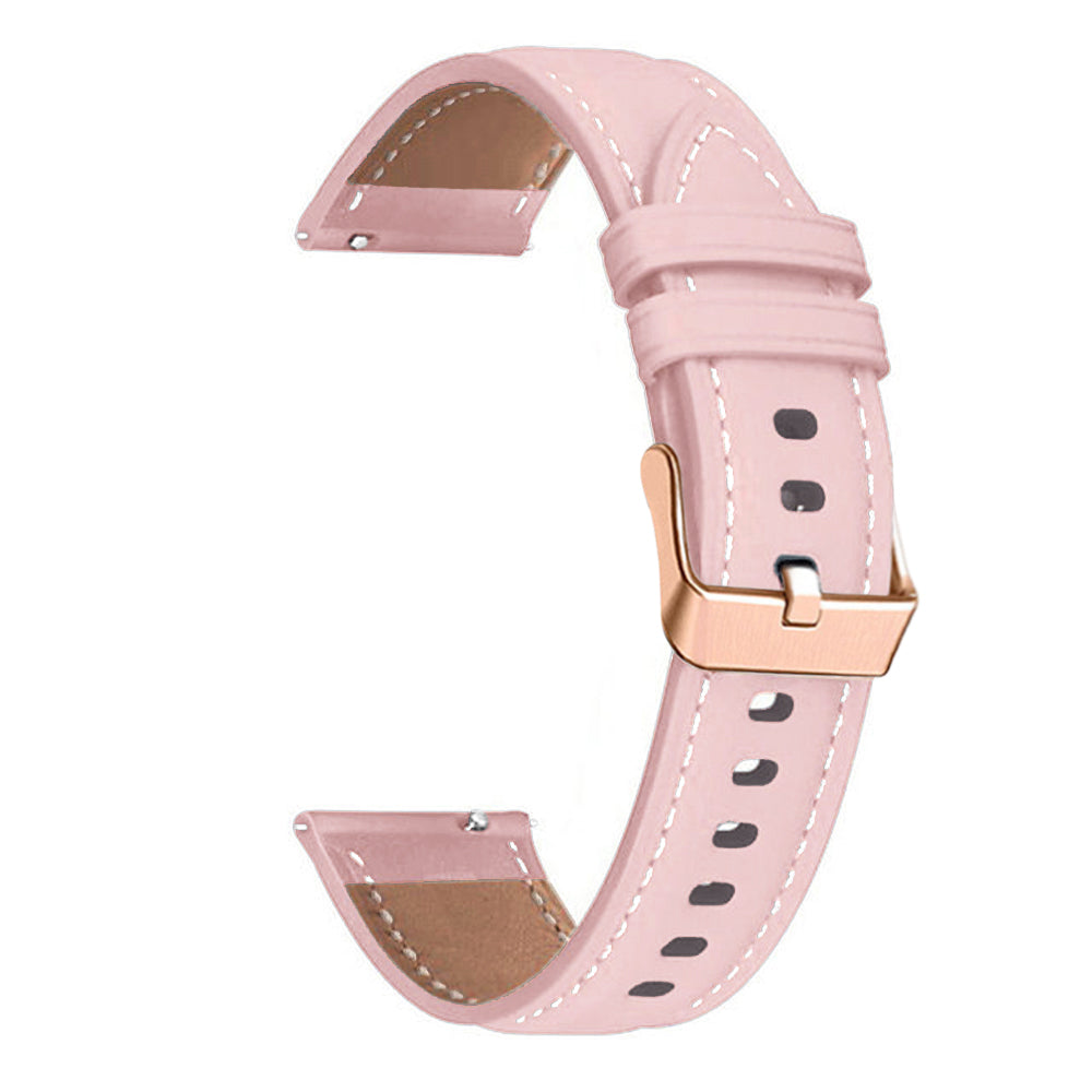 Watch Band for Garmin Venu Sq Sq 2 2 Plus 20mm Genuine Cow Leather Strap with Rose Gold Buckle