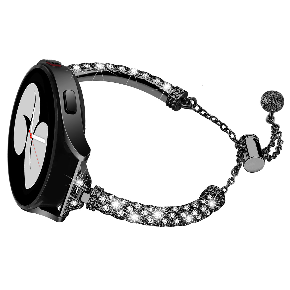 20mm Watch Band for Samsung Galaxy Watch6 40mm 44mm Watch6 Classic 43mm 47mm Watch 5 40mm 44mm Watch4 40mm 44mm Rhinestone Decor Copper Bracelet