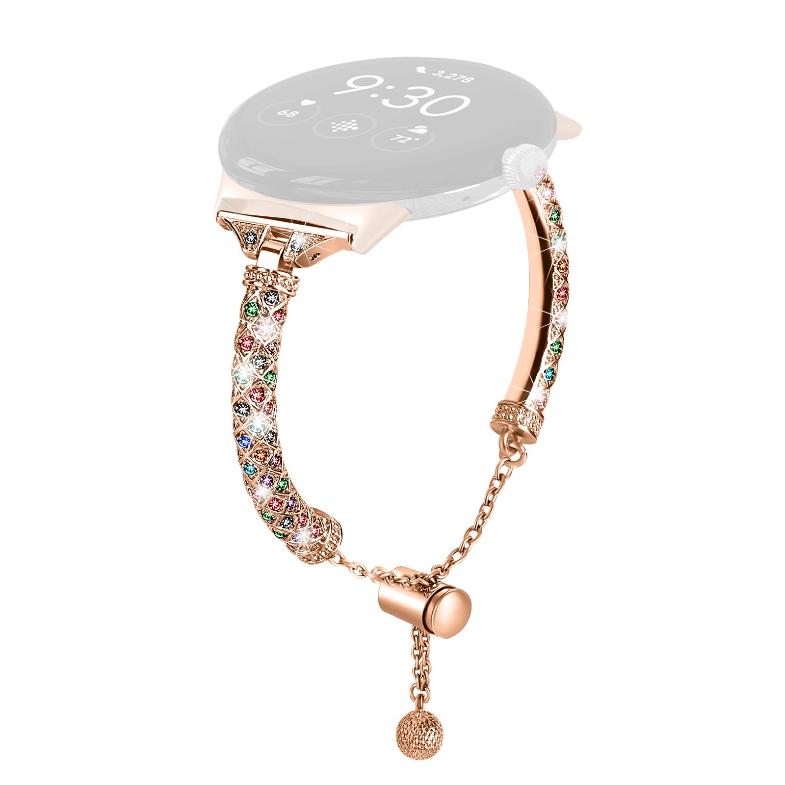 Copper Watch Band for Google Pixel Watch 2 Pixel Watch Bling Rhinestone Decor Bracelet Metal Strap