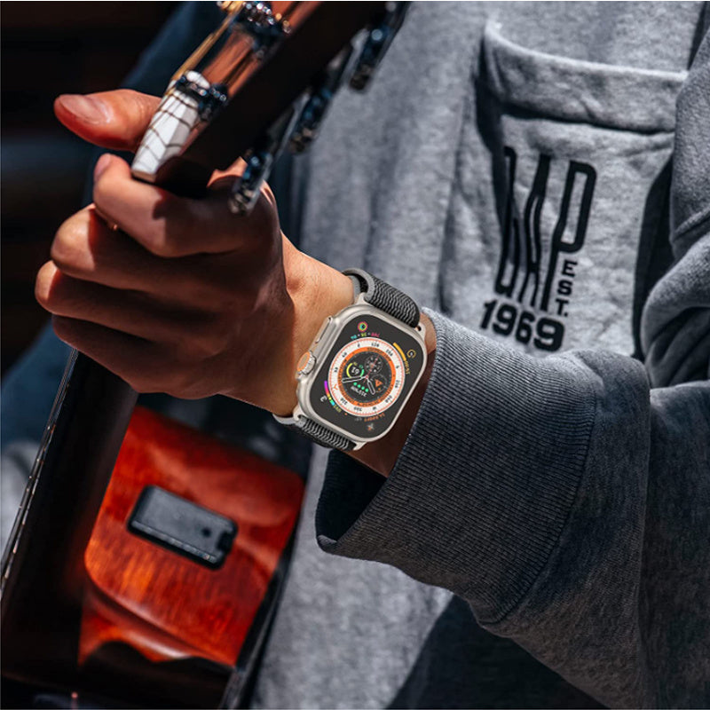For Apple Watch Ultra 2 49mm Series 9 45mm SE (2023) 44mm Ultra 49mm 8 7 45mm 6 5 4 SE (2022) SE 44mm 3 2 1 42mm Canvas Watch Strap Breathable Watchband