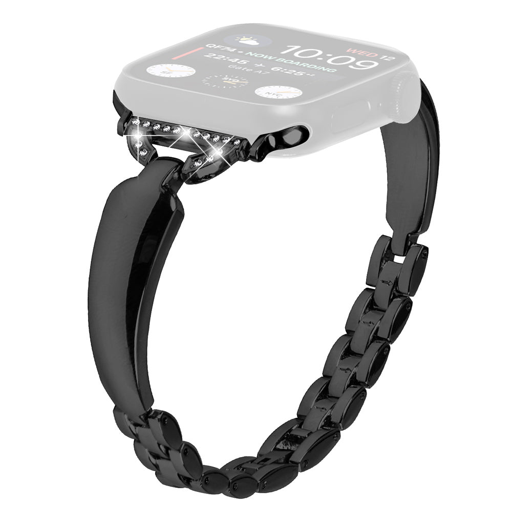 Smartwatch Band for Apple Watch Ultra 2 49mm Series 9 45mm SE (2023) 44mm Ultra 49mm 8 7 45mm 6 5 4 SE (2022) SE 44mm 3 2 1 42mm D-shaped Rhinestone Decor Copper Bracelet