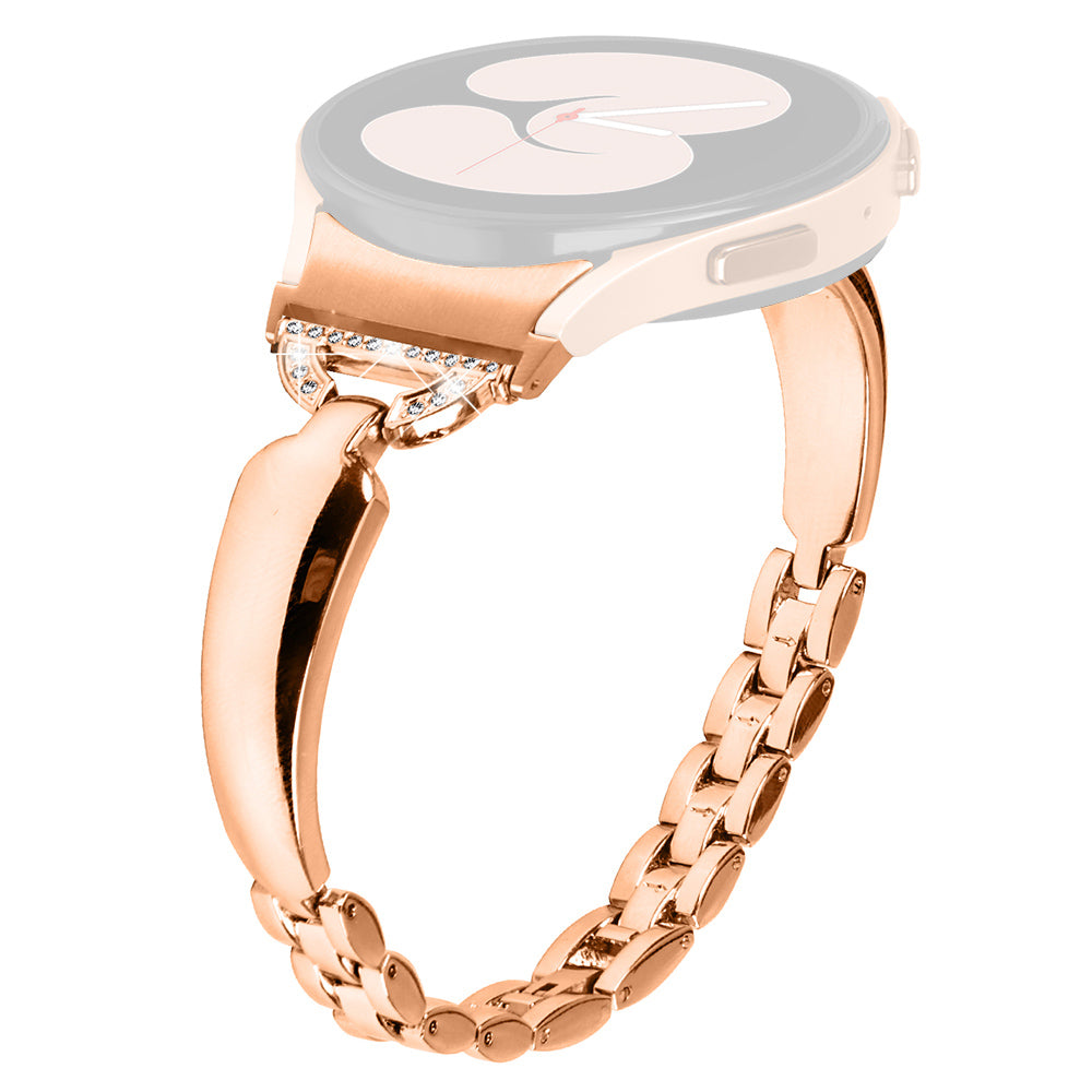 Watch Band for Samsung Galaxy Watch6 40mm 44mm Watch6 Classic 43mm 47mm Watch 5 40mm 44mm Watch4 40mm 44mm Rhinestone Decor Copper Bracelet with Connector