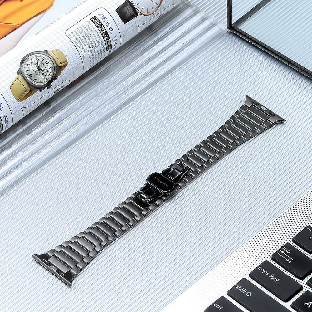For Apple Watch Ultra 2 49mm Series 9 45mm SE (2023) 44mm Ultra 49mm 8 7 45mm 6 5 4 SE (2022) SE 44mm 3 2 1 42mm Titanium Steel Watch Band Replace Wrist Strap