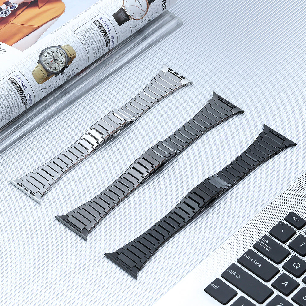 For Apple Watch Series 9 8 7 41mm 6 5 4 SE (2022) SE (2023) SE 40mm 3 2 1 38mm Replacement Watch Band Titanium Steel Strap
