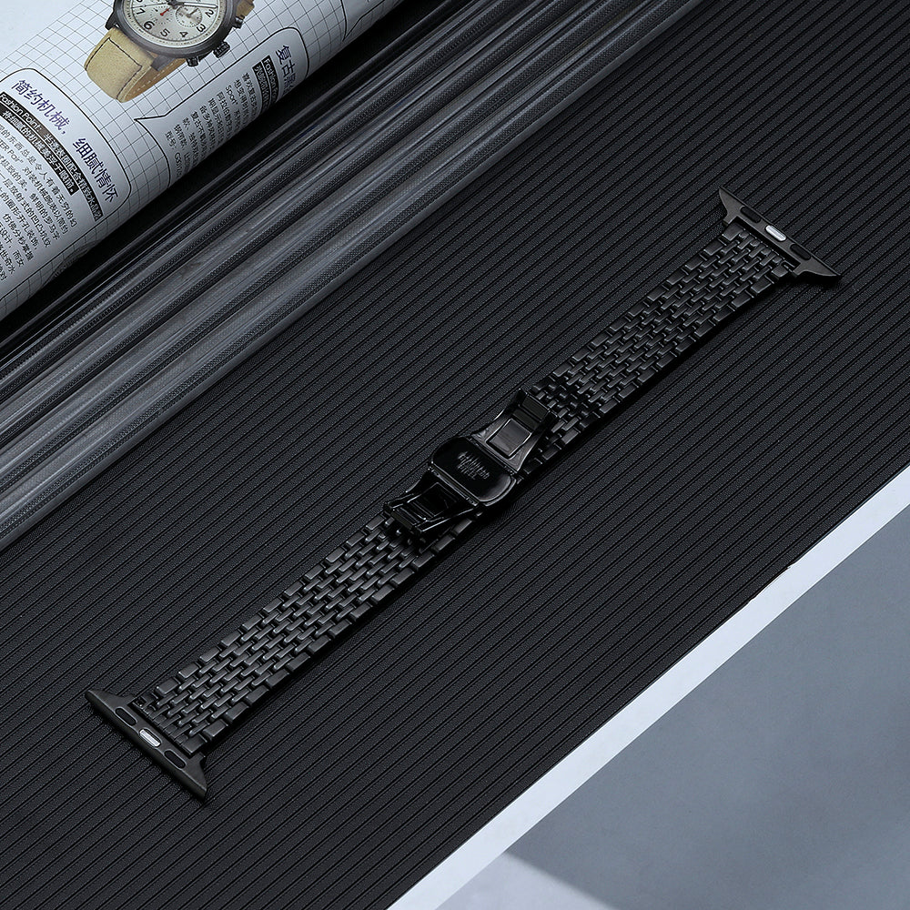 For Apple Watch Series 9 8 7 41mm 6 5 4 SE (2022) SE (2023) SE 40mm 3 2 1 38mm Stainless Steel Strap Replacement Watch Band