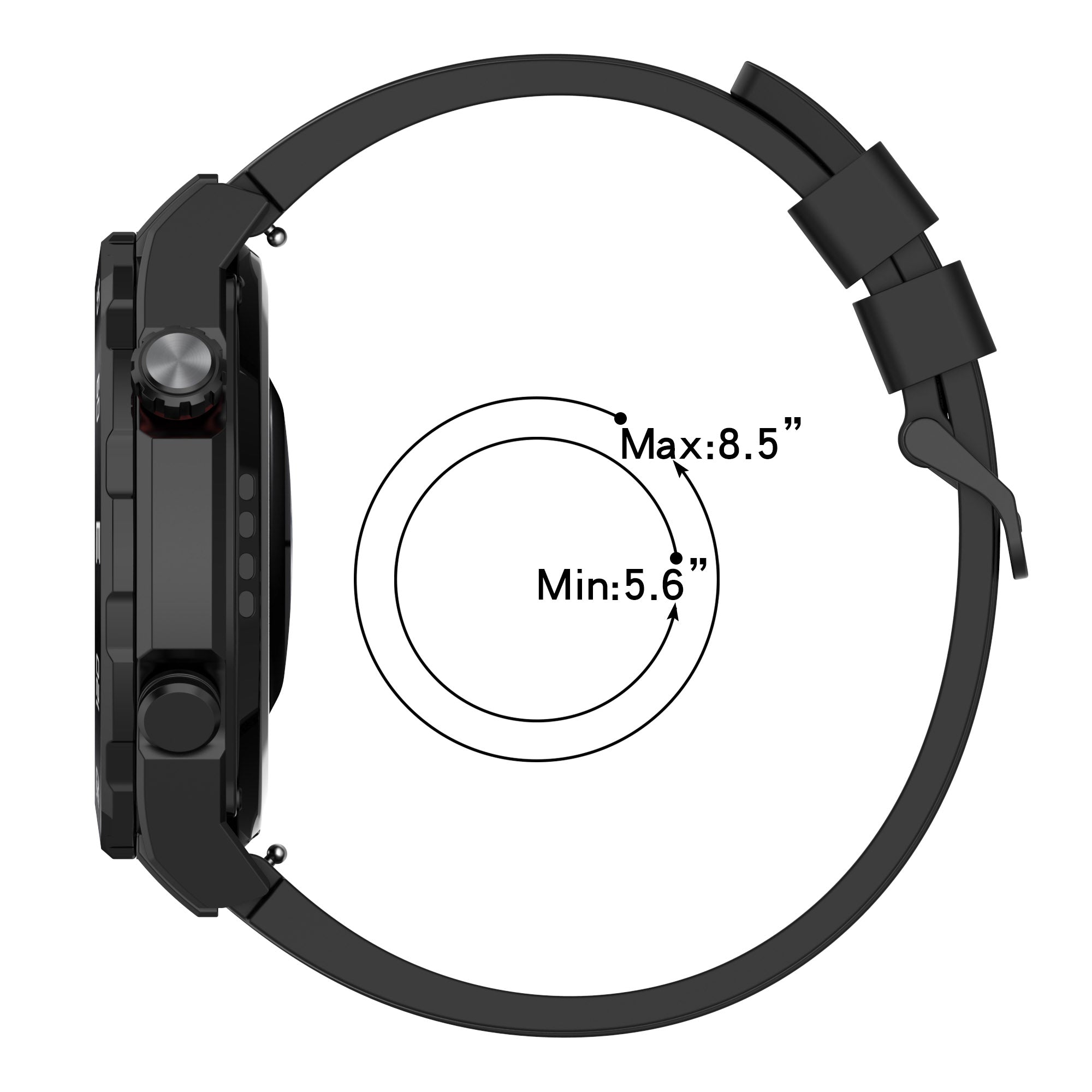 Silicone Watch Bands for Huawei Watch Ultimate 22mm Replacement Strap Bracelet with Extension Strap