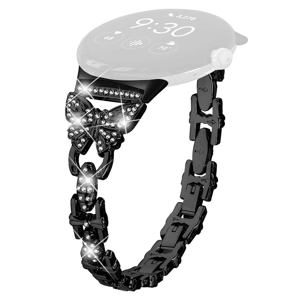 Metal Bling Watch Band for Google Pixel Watch 2 Pixel Watch Stainless Steel Butterfly Rhinestone Decor Smartwatch Strap