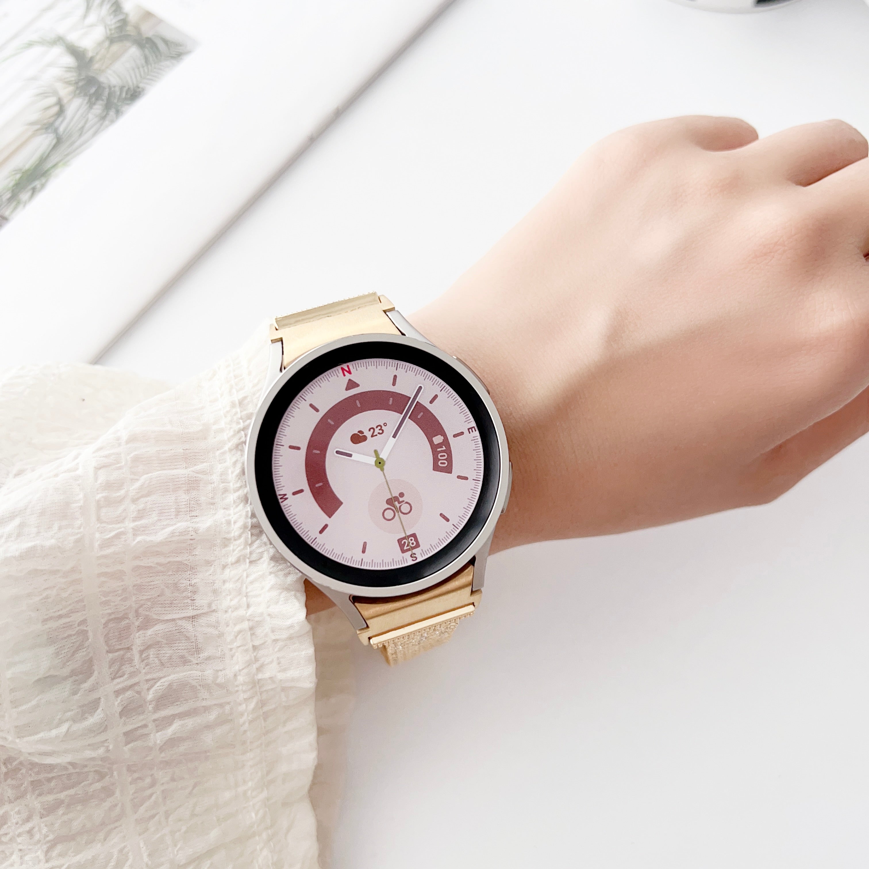 For Samsung Galaxy Watch6 Watch6 Classic Watch 5 Watch 5 Pro Watch4 Watch4 Classic Rhinestone Metal Watch Strap