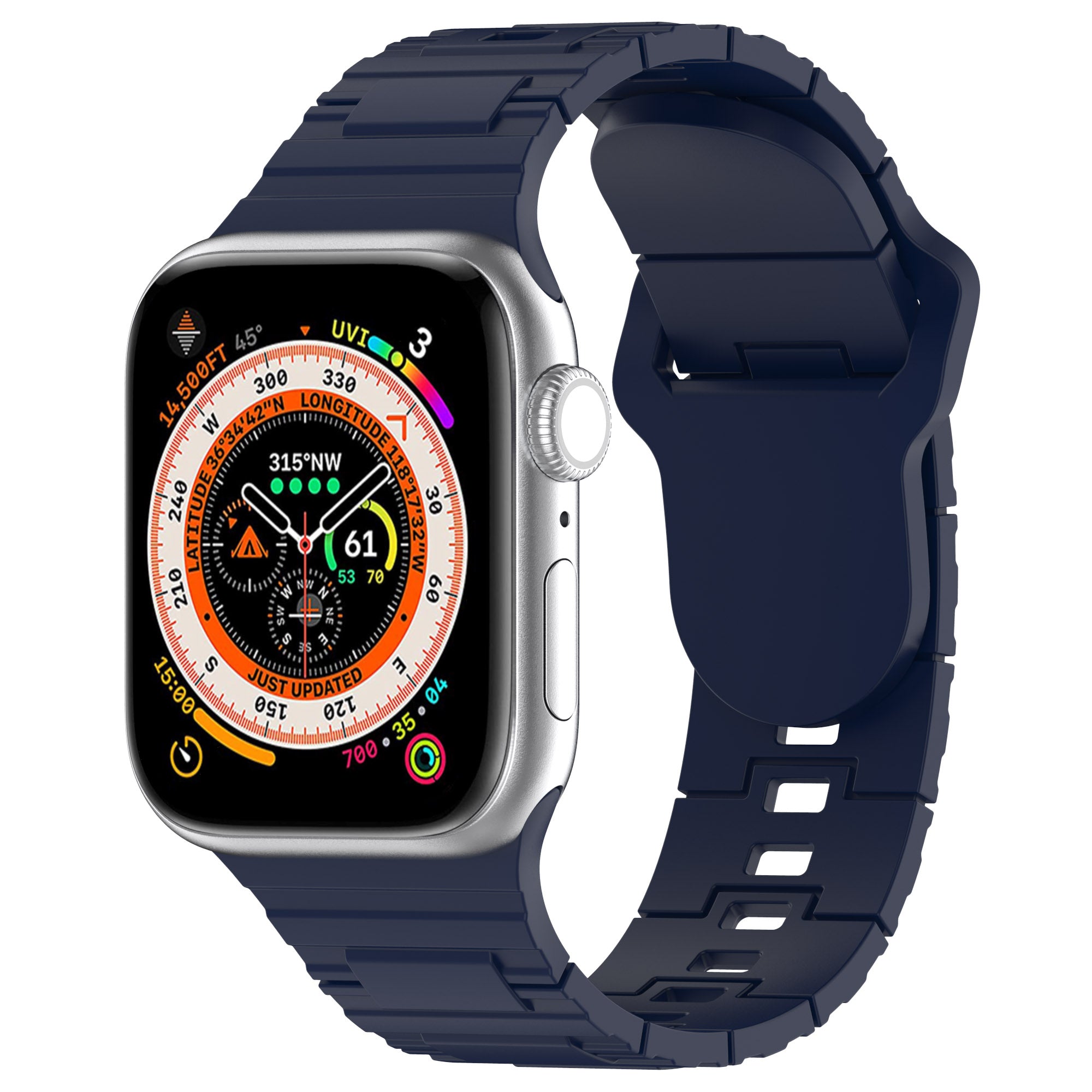 For Apple Watch Ultra 2 49mm Series 9 45mm SE (2023) 44mm Ultra 49mm 8 7 45mm 6 5 4 SE (2022) SE 44mm 3 2 1 42mm Silicone Watch Strap