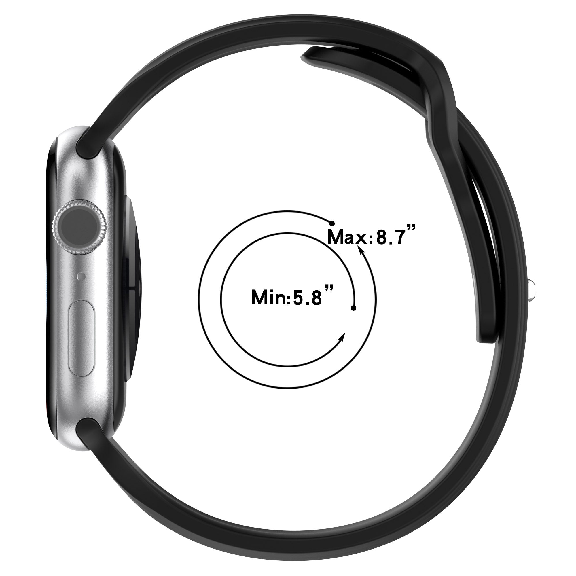 For Apple Watch Ultra 2 49mm Series 9 45mm SE (2023) 44mm Ultra 49mm 8 7 45mm 6 5 4 SE (2022) SE 44mm 3 2 1 42mm Silicone Watch Strap