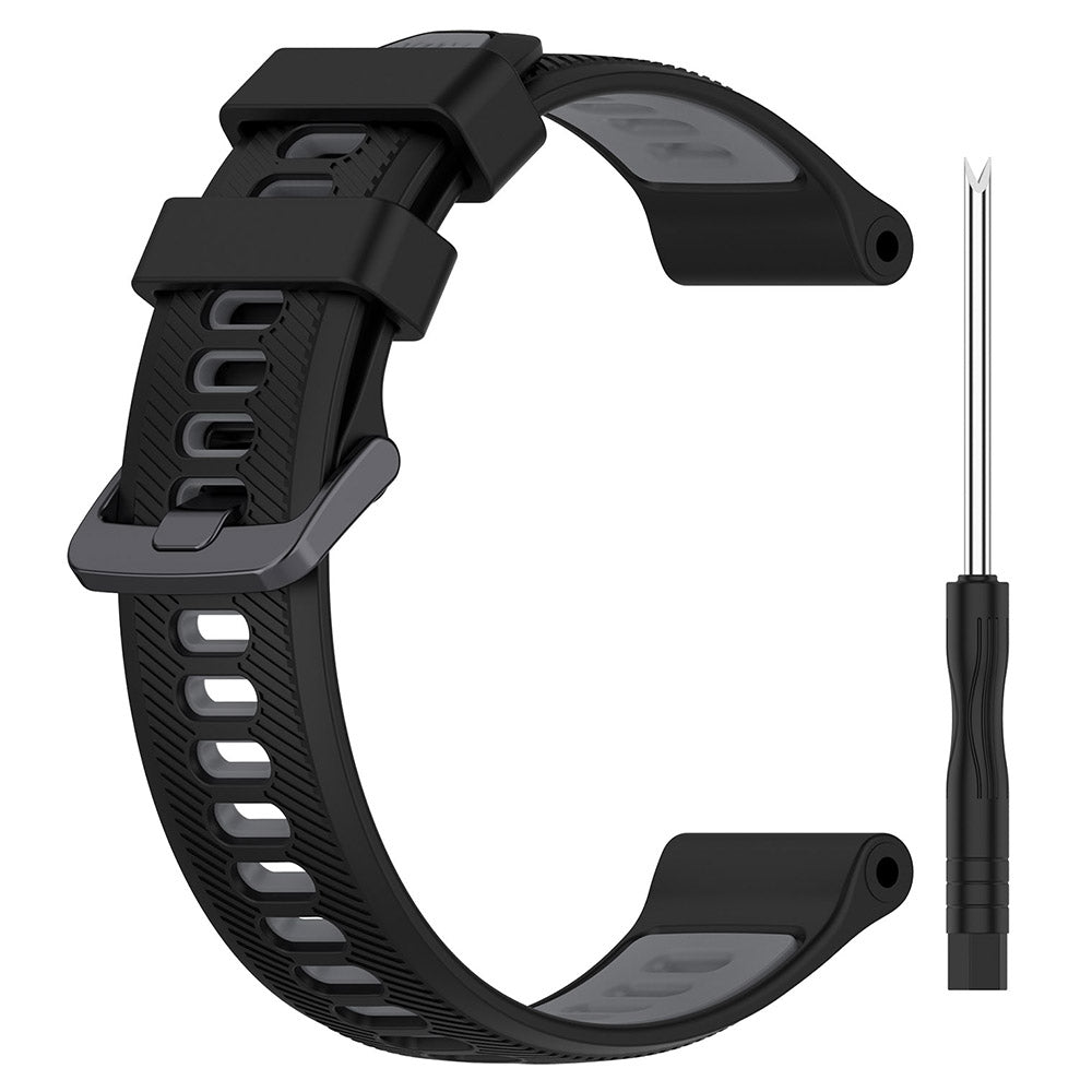 For Garmin Forerunner 965 955 945 935 745 Silicone Watch Band Twill Texture Dual Color Wrist Strap