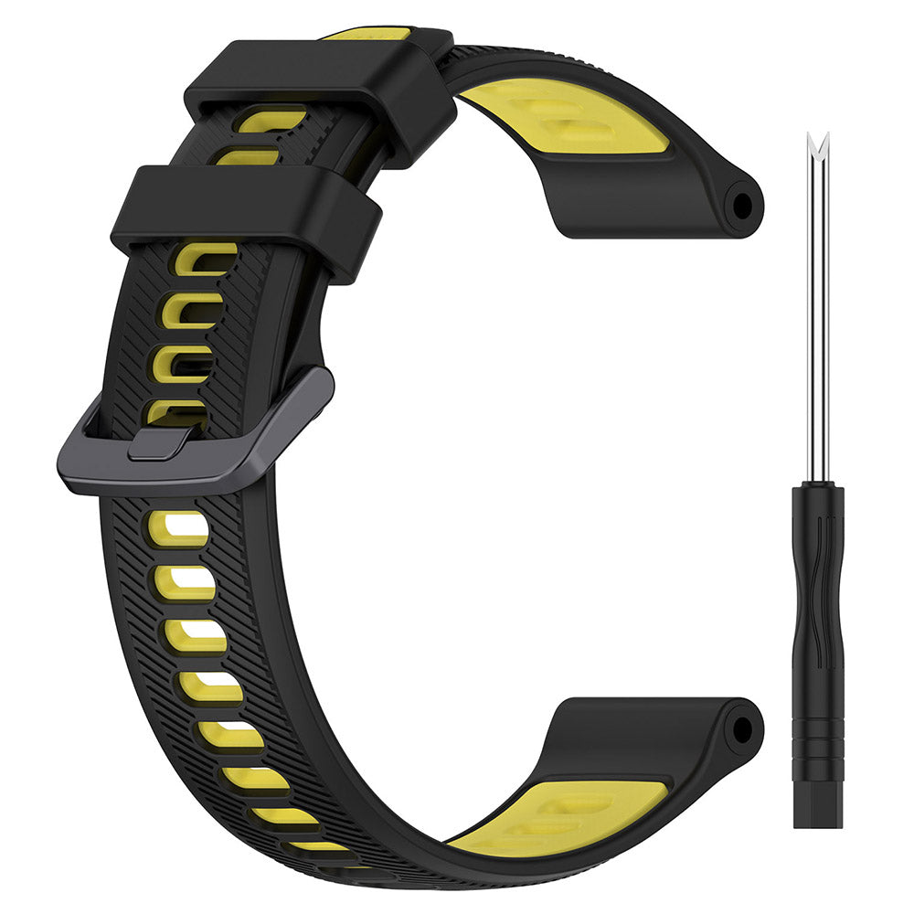 For Garmin Forerunner 965 955 945 935 745 Silicone Watch Band Twill Texture Dual Color Wrist Strap