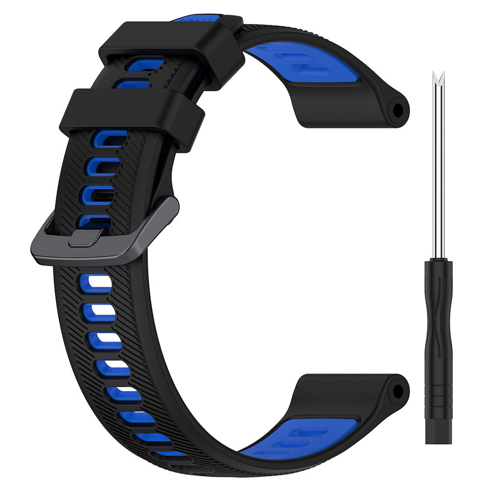 For Garmin Forerunner 965 955 945 935 745 Silicone Watch Band Twill Texture Dual Color Wrist Strap