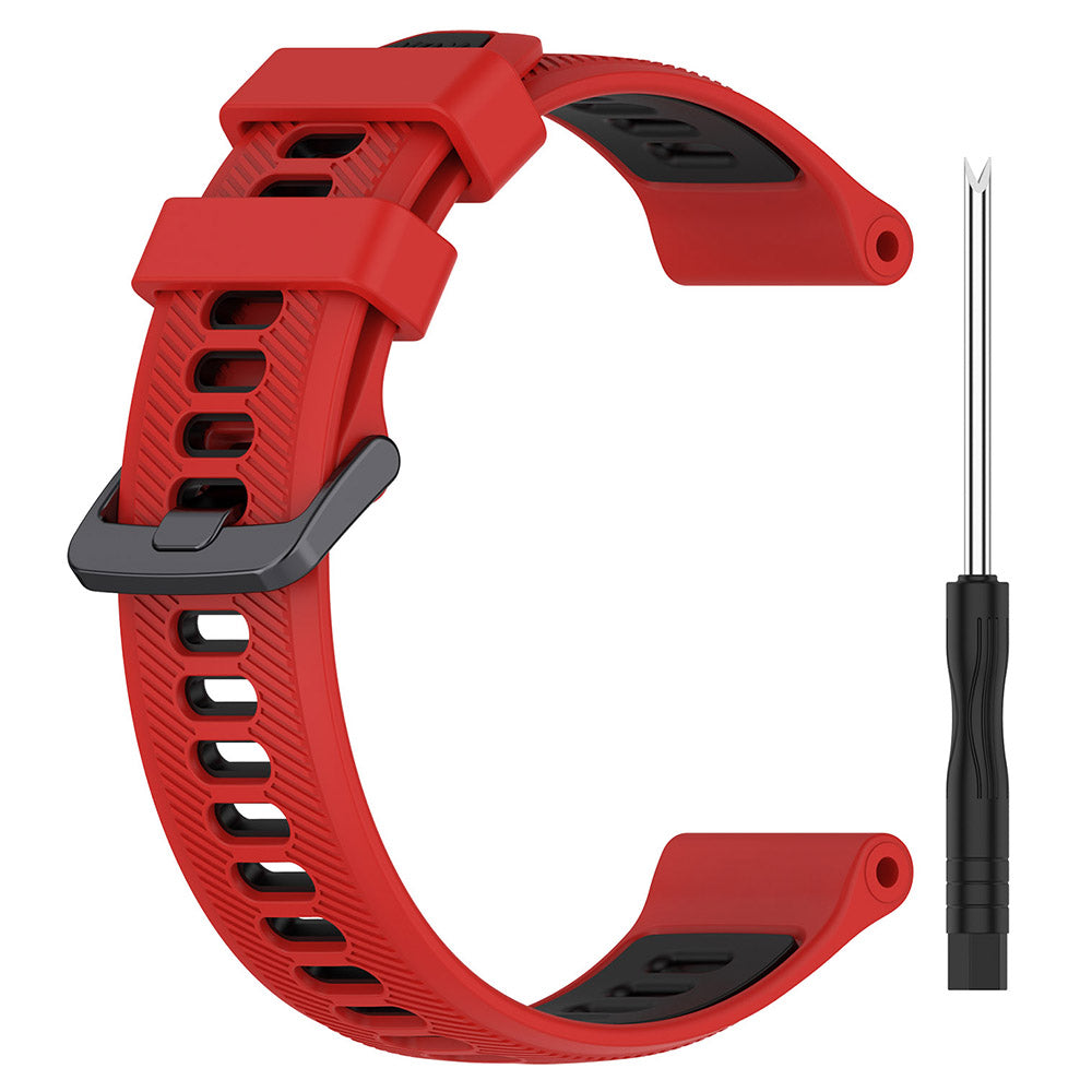 For Garmin Forerunner 965 955 945 935 745 Silicone Watch Band Twill Texture Dual Color Wrist Strap