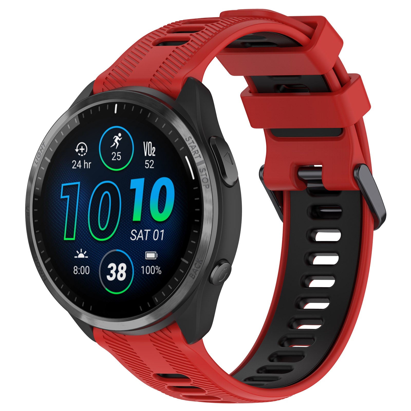 For Garmin Forerunner 965 955 945 935 745 Silicone Watch Band Twill Texture Dual Color Wrist Strap