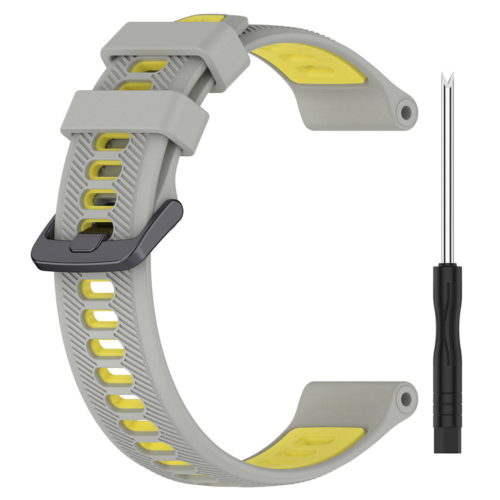 For Garmin Forerunner 965 955 945 935 745 Silicone Watch Band Twill Texture Dual Color Wrist Strap