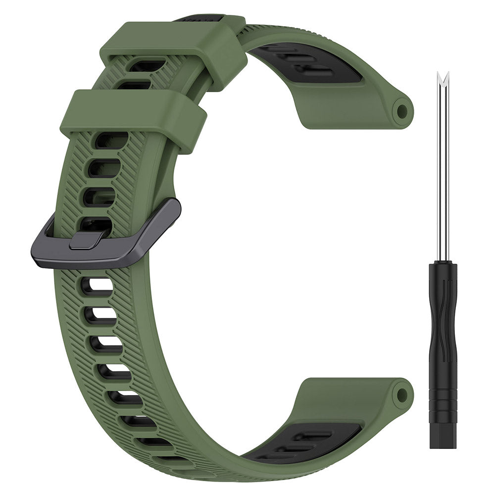 For Garmin Forerunner 965 955 945 935 745 Silicone Watch Band Twill Texture Dual Color Wrist Strap