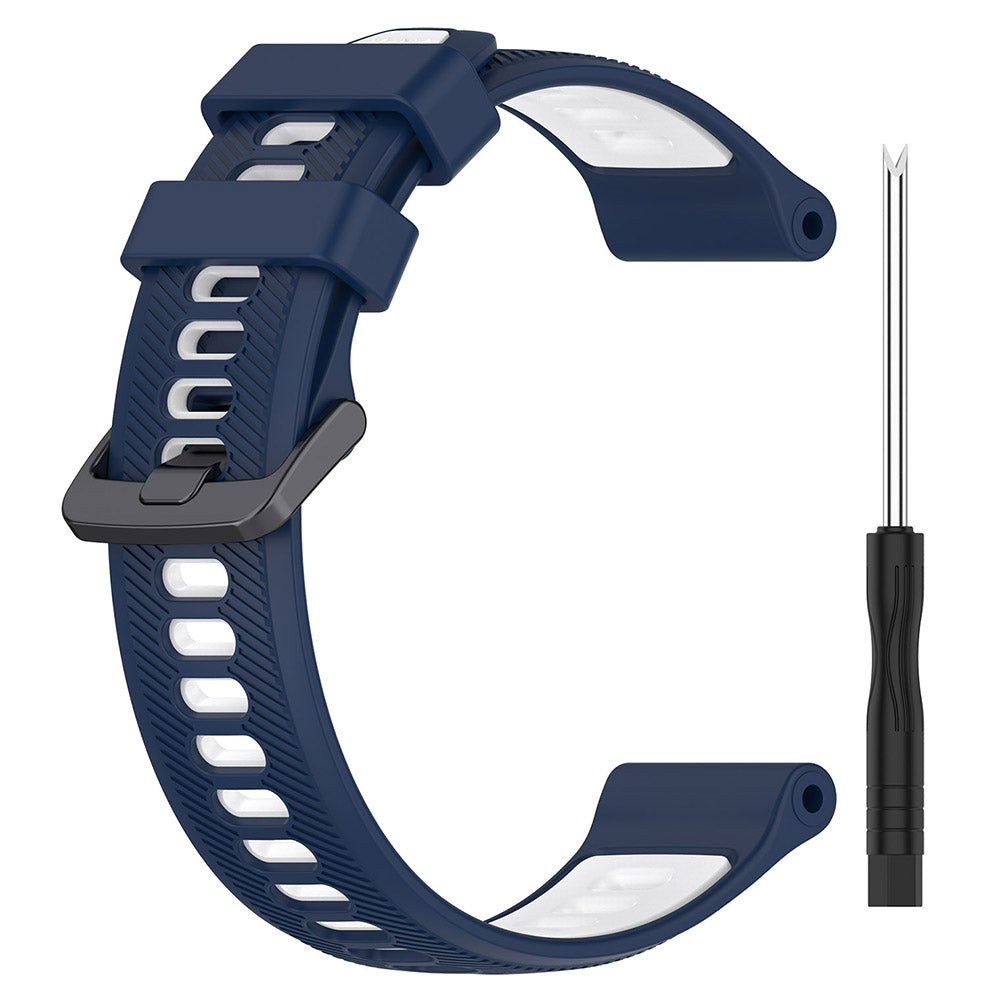 For Garmin Forerunner 965 955 945 935 745 Silicone Watch Band Twill Texture Dual Color Wrist Strap