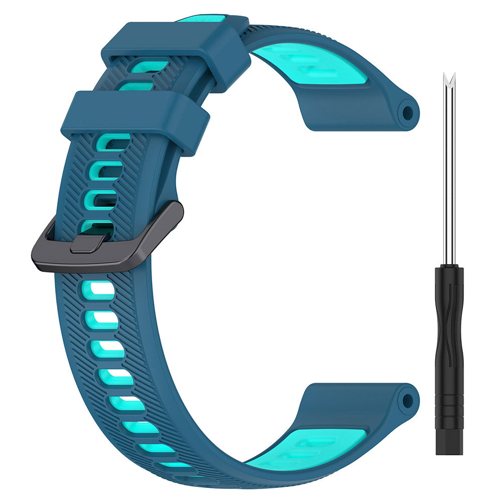 For Garmin Forerunner 965 955 945 935 745 Silicone Watch Band Twill Texture Dual Color Wrist Strap